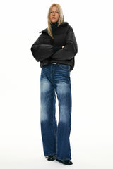 Orolay-Puff-O Classics Short Oversized Down Coat-#color_Black