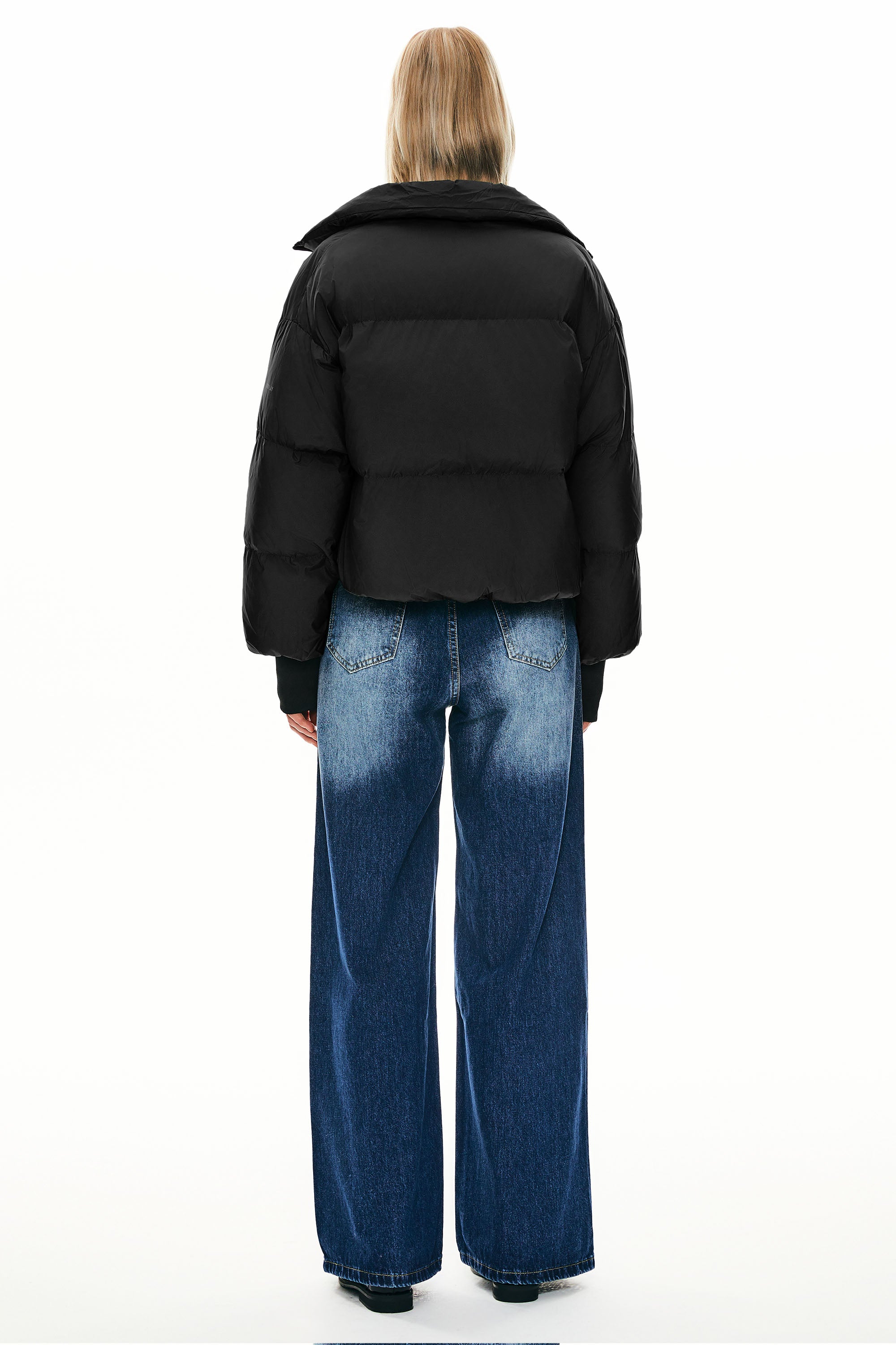 Orolay-Puff-O Classics Short Oversized Down Coat-#color_Black