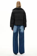 Orolay-Puff-O Classics Short Oversized Down Coat-#color_Black