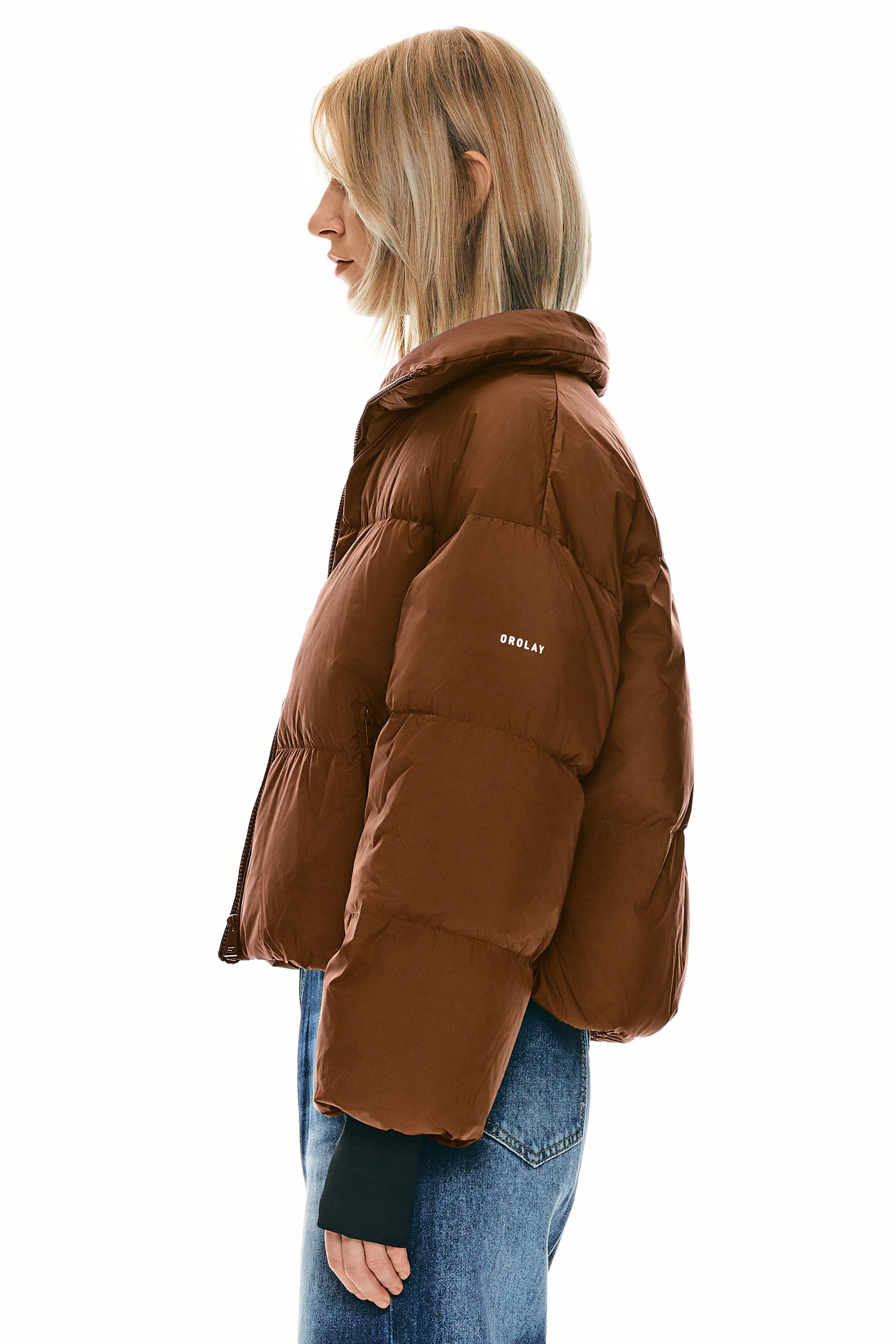 Orolay-Puff-O Classics Short Oversized Down Coat-#color_Bombay Brown