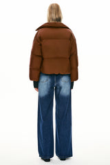Orolay-Puff-O Classics Short Oversized Down Coat-#color_Bombay Brown