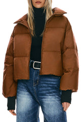 Orolay-Puff-O Classics Short Oversized Down Coat-#color_Bombay Brown