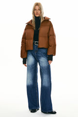 Orolay-Puff-O Classics Short Oversized Down Coat-#color_Bombay Brown