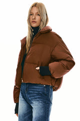 Orolay-Puff-O Classics Short Oversized Down Coat-#color_Bombay Brown