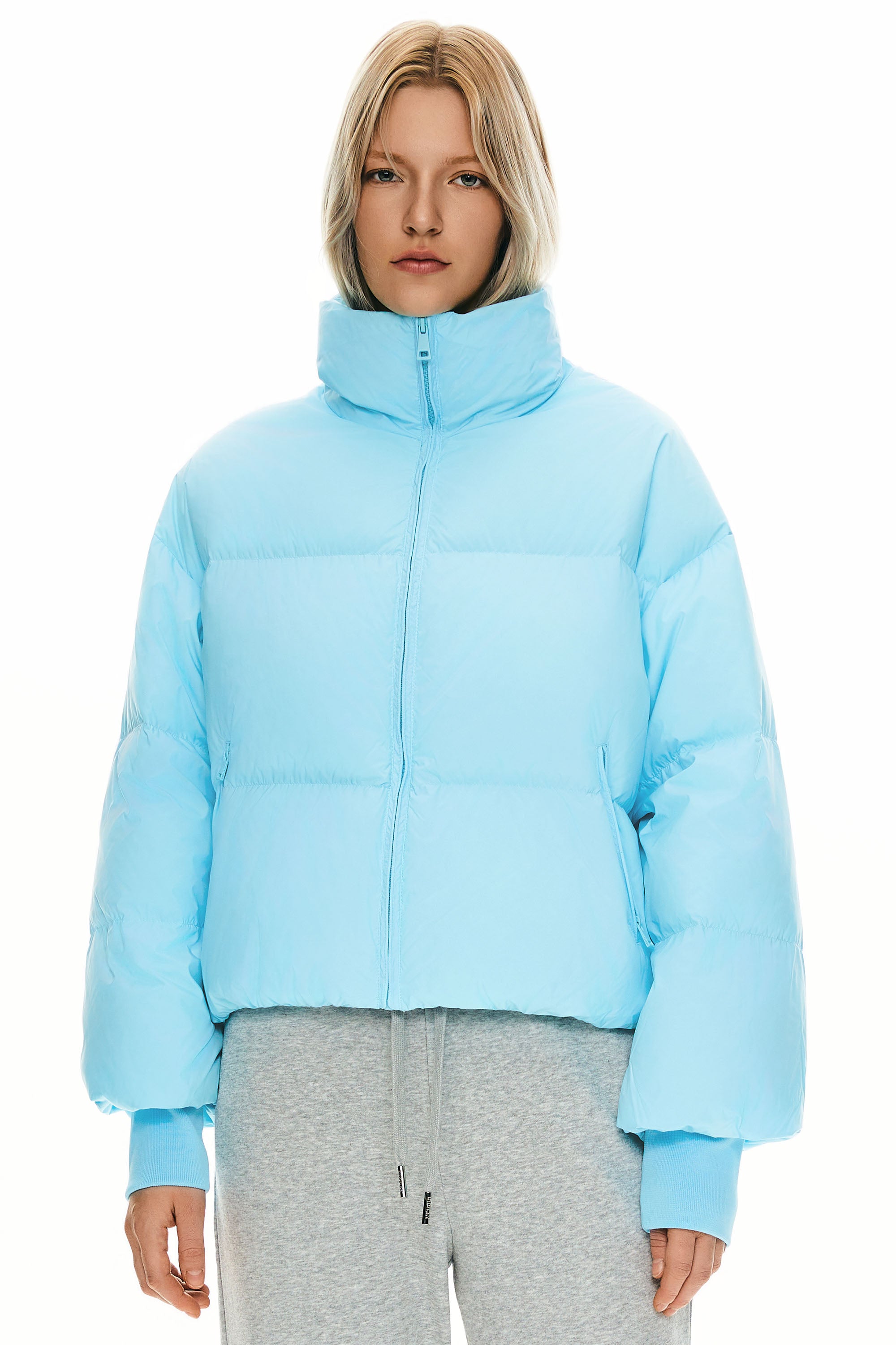 Orolay-Puff-O Classics Short Oversized Down Coat-#color_Crystal Blue