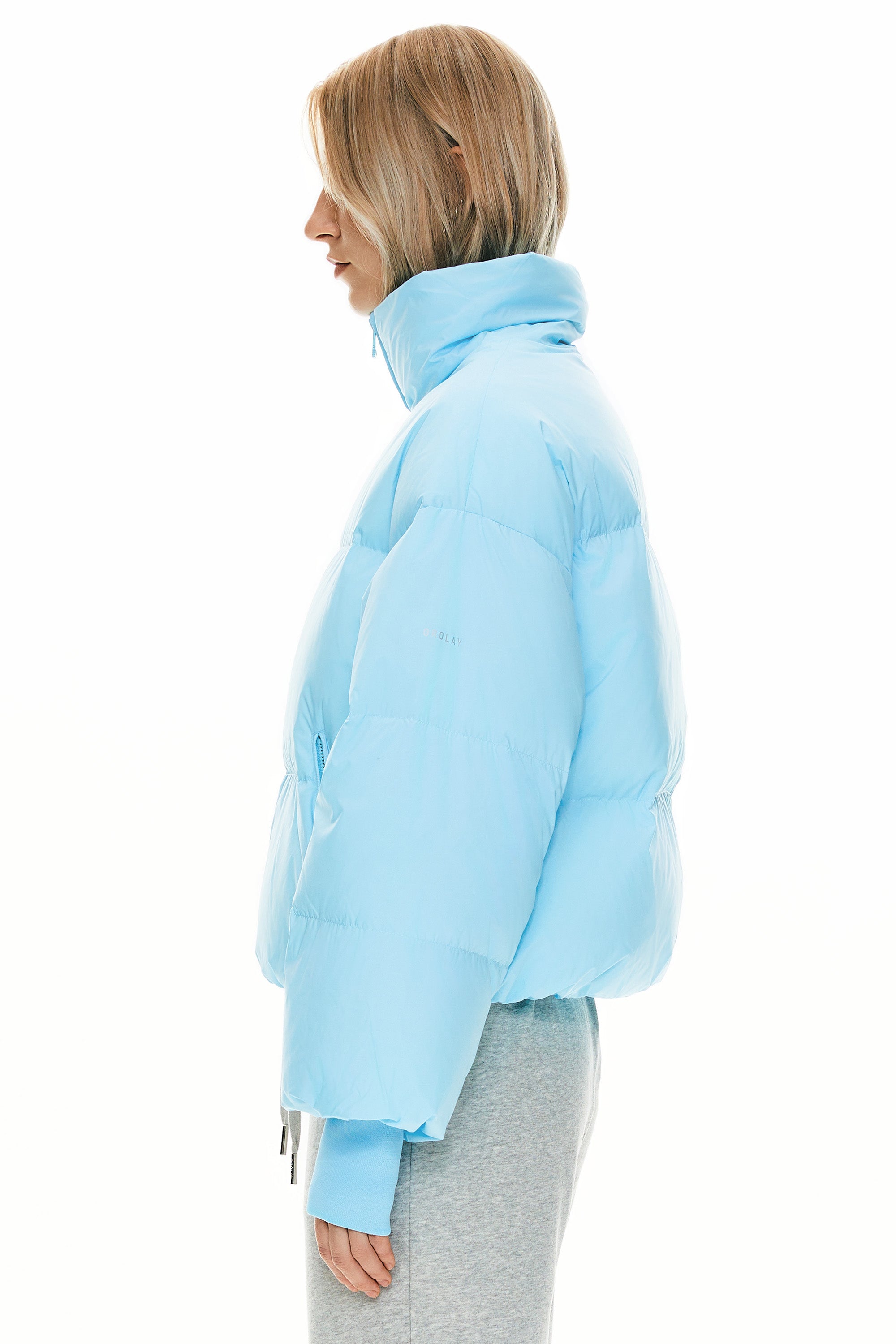 Orolay-Puff-O Classics Short Oversized Down Coat-#color_Crystal Blue