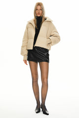Orolay-Puff-O Classics Short Oversized Down Coat-#color_Frosted Almond