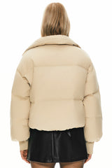 Orolay-Puff-O Classics Short Oversized Down Coat-#color_Frosted Almond