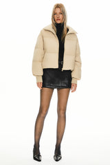 Orolay-Puff-O Classics Short Oversized Down Coat-#color_Frosted Almond