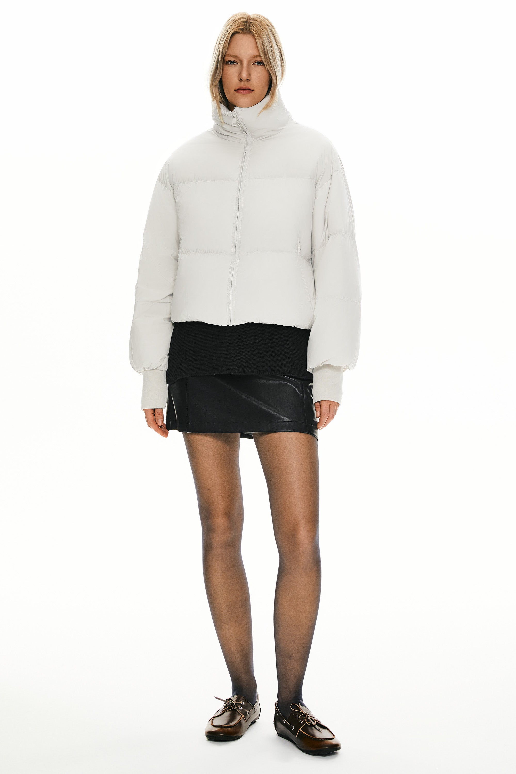 Orolay-Puff-O Classics Short Oversized Down Coat-#color_White