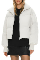 Orolay-Puff-O Classics Short Oversized Down Coat-#color_White