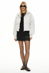Orolay-Puff-O Classics Short Oversized Down Coat-#color_White