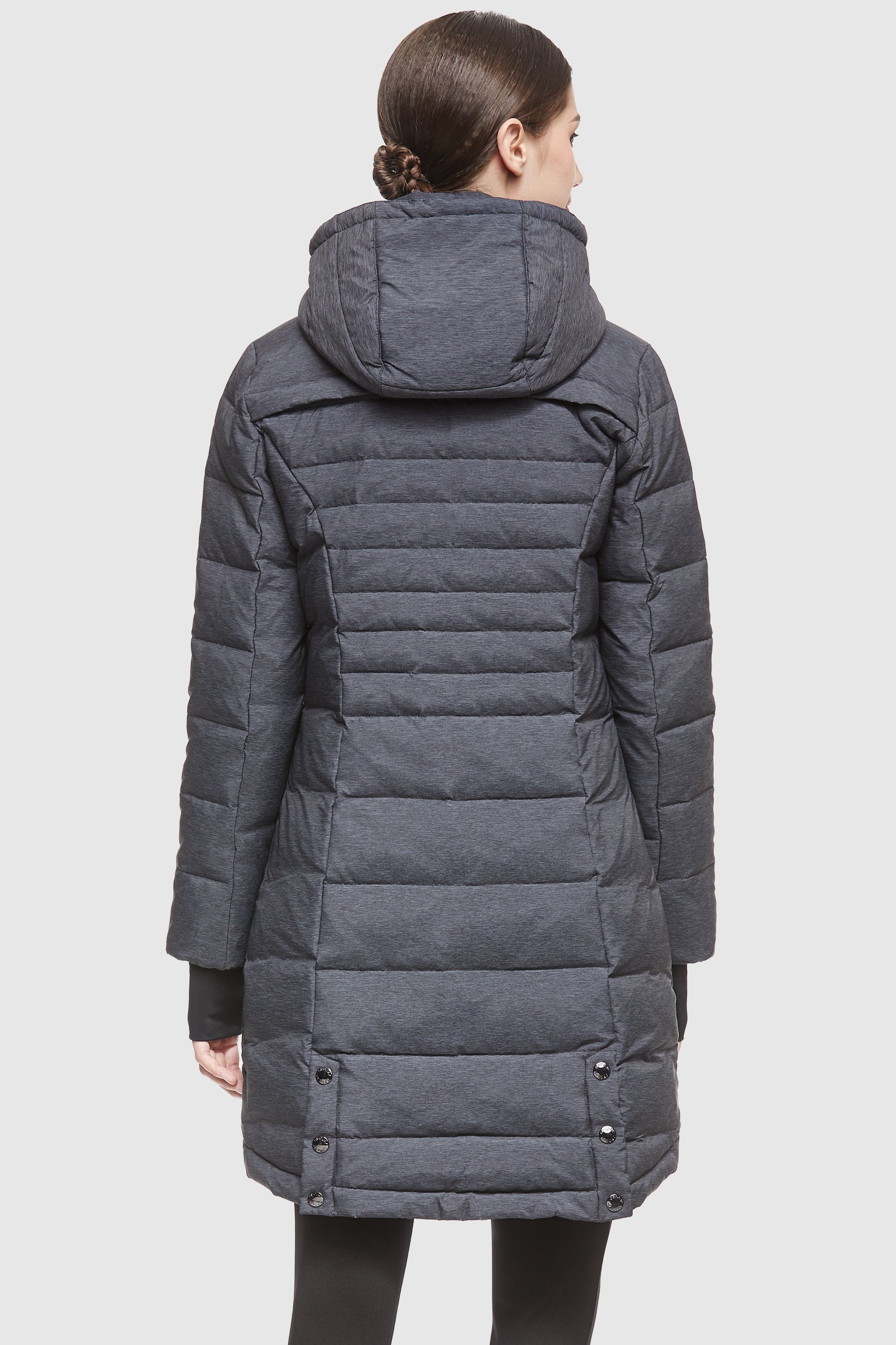 Orolay Slant Pocket Zip up Puffer Down Coat women #color_darkgray