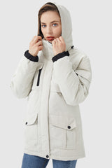 Orolay-Warm Multiple Pockets Parka Jacket-#color_Tofu