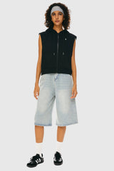 2 of Zip Up Sleeveless Hoodie from Orolay - #color_black