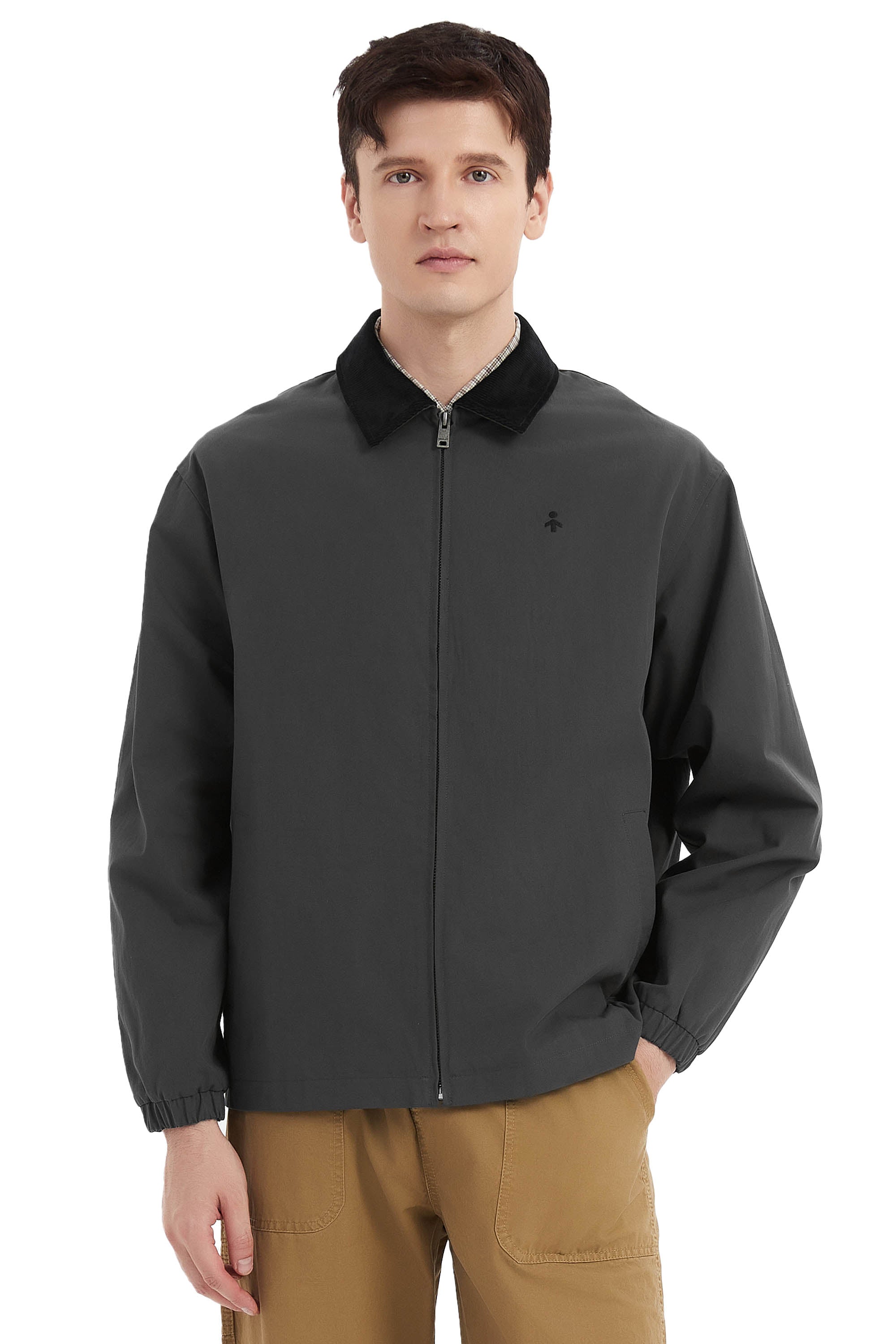 Orolay Lightweight Casual Windbreaker Jacket #color_darkgray