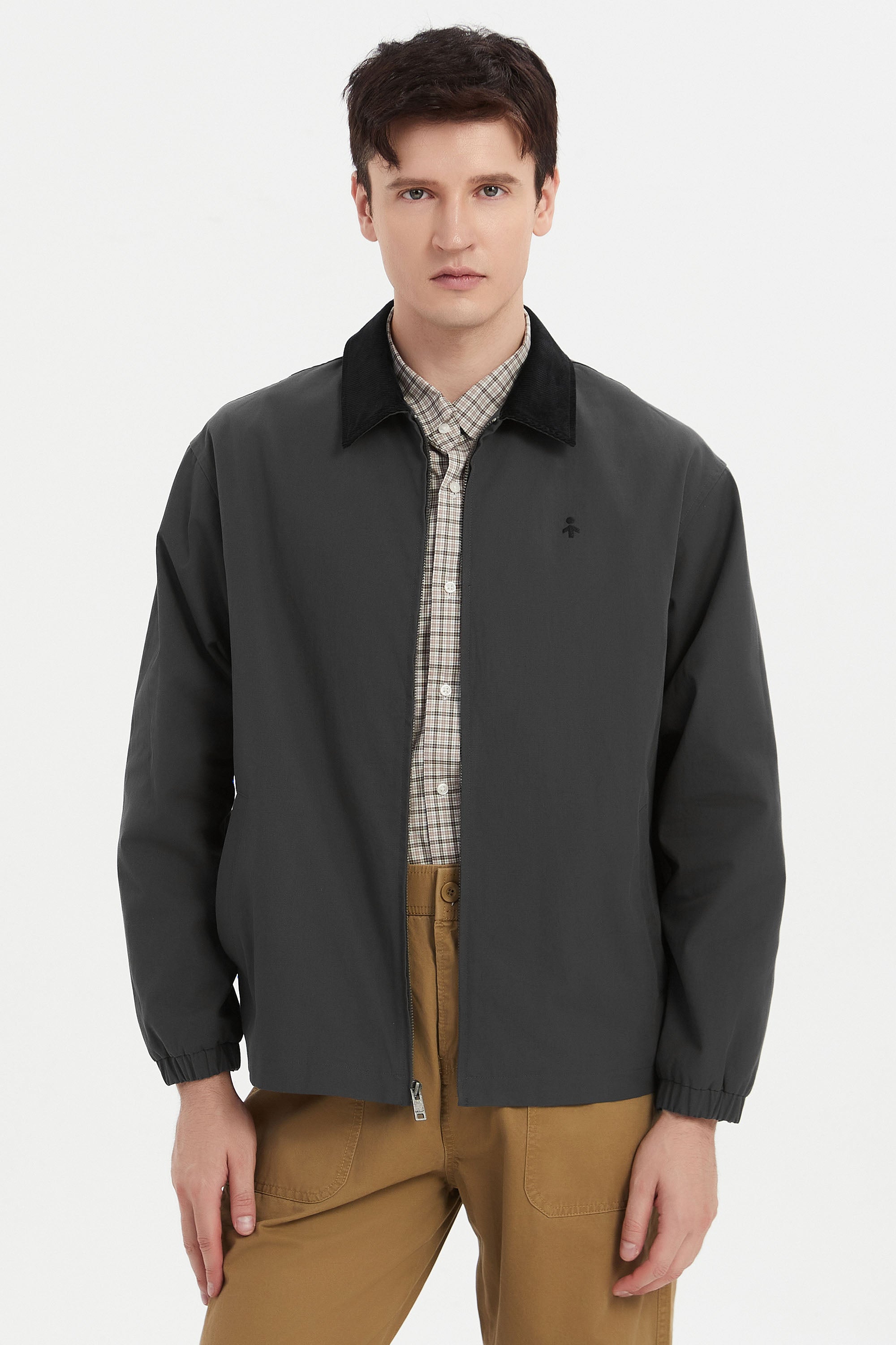 Orolay Lightweight Casual Windbreaker Jacket #color_darkgray