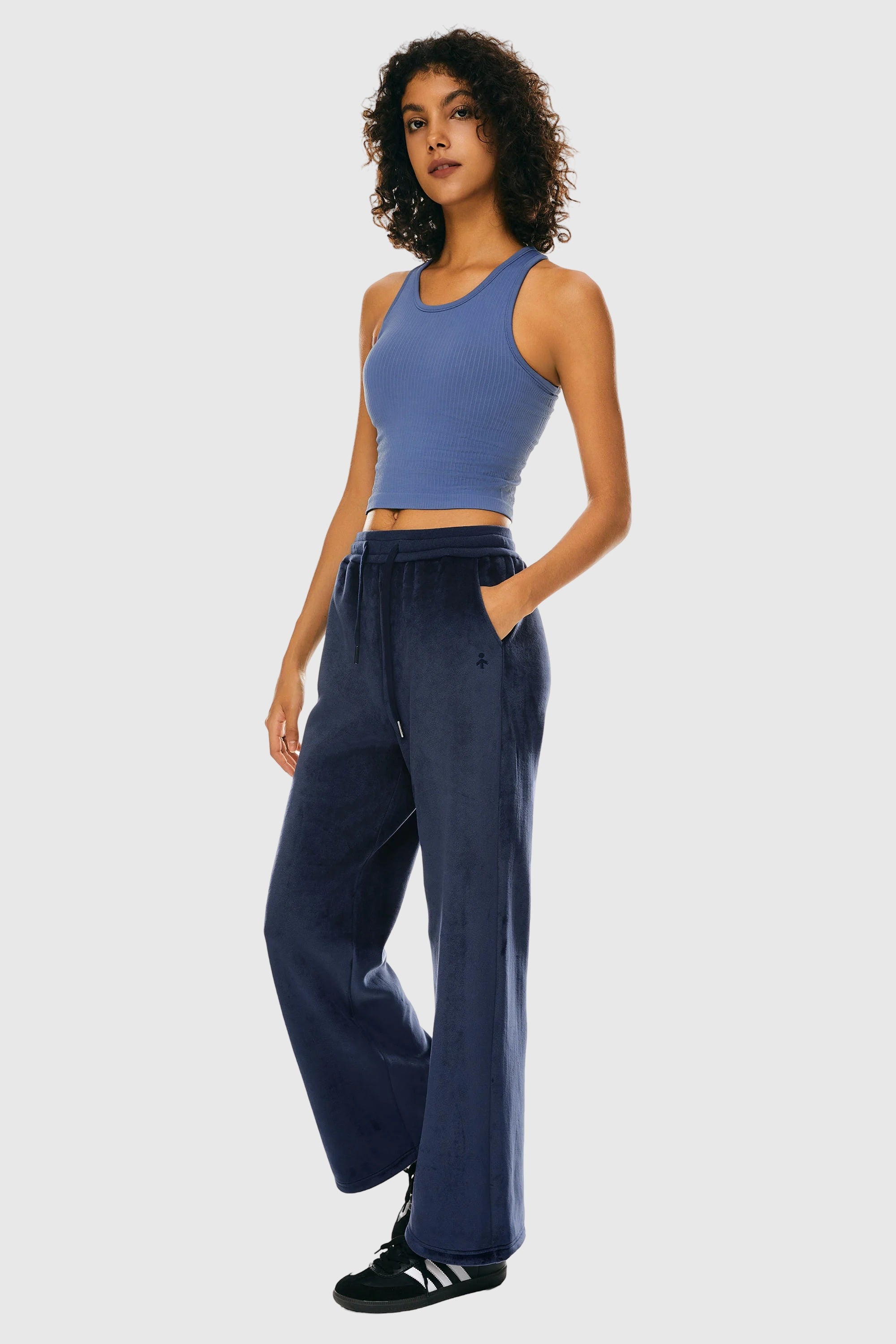 Orolay Fleece Straight Leg Sweatpants #color_navy