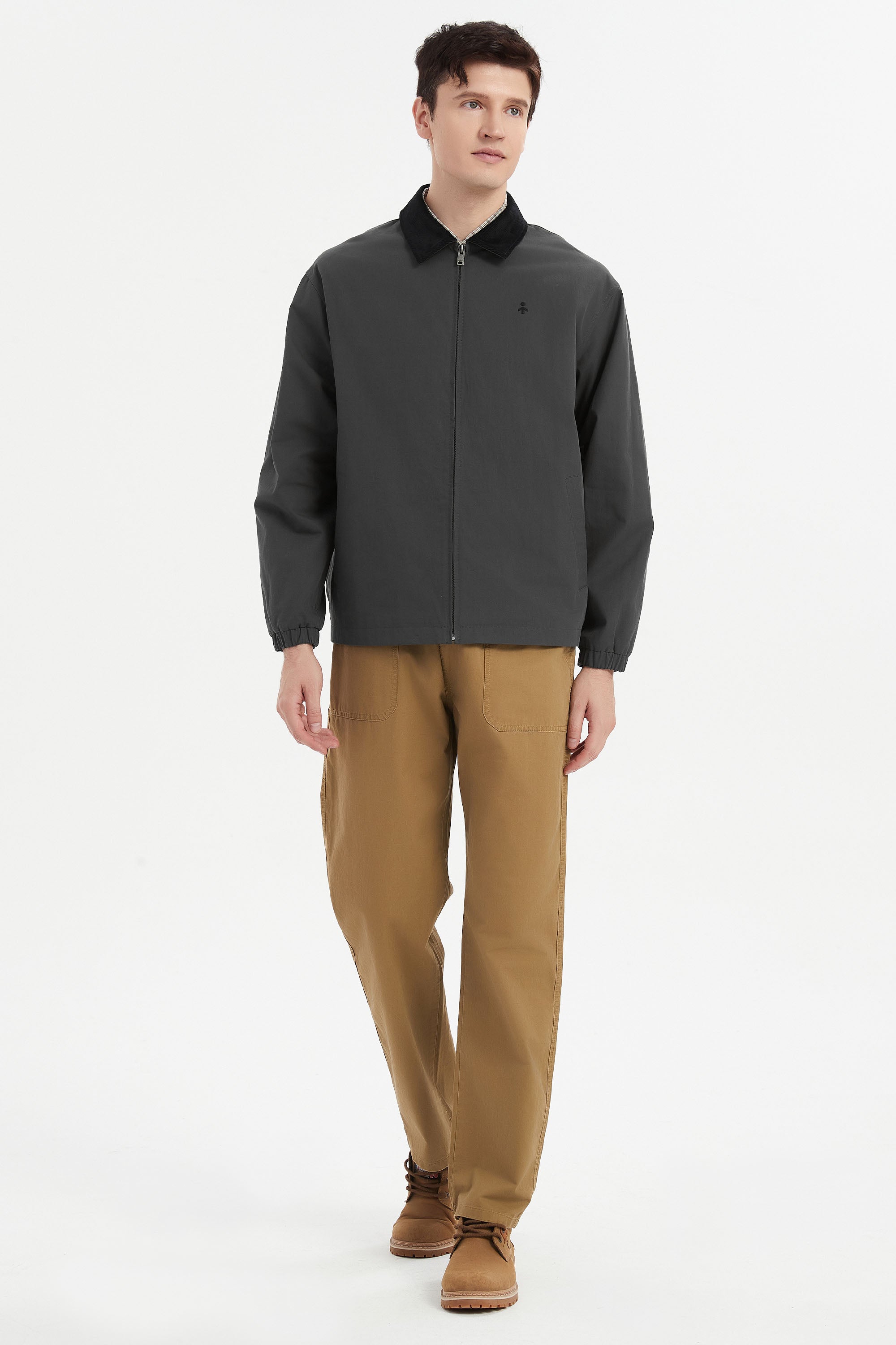 Orolay Lightweight Casual Windbreaker Jacket #color_darkgray