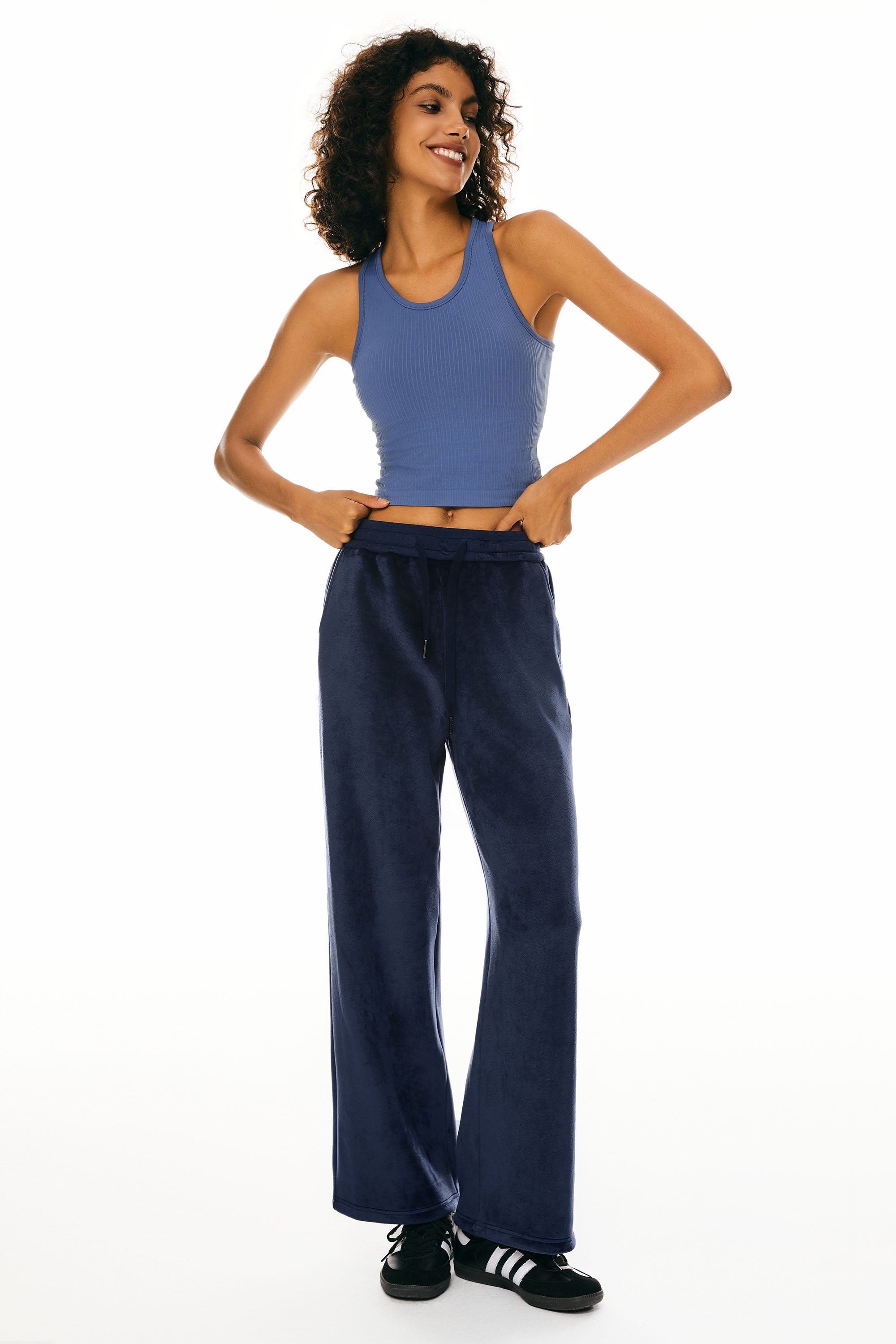 Orolay Fleece Straight Leg Sweatpants #color_navy