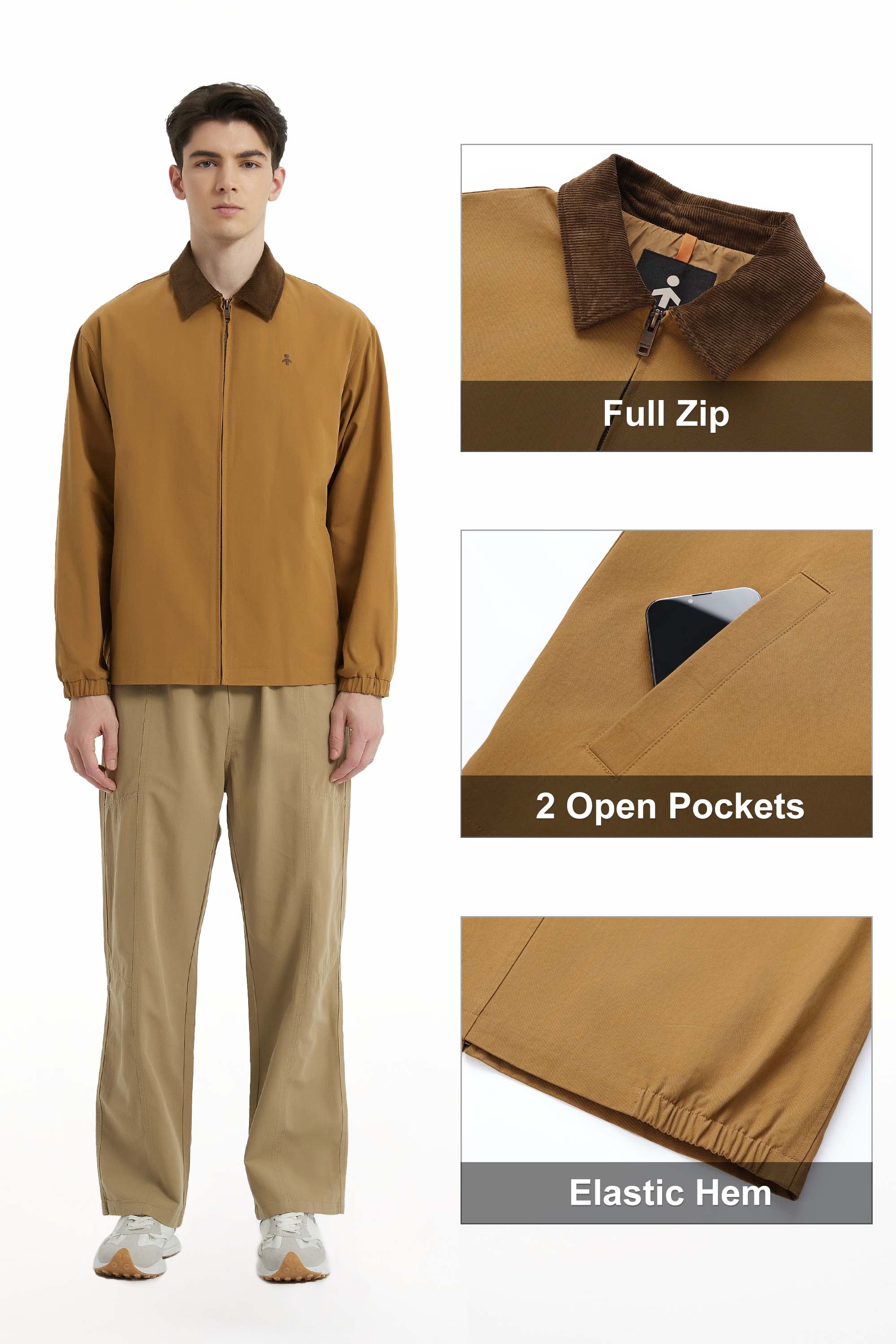 Orolay Lightweight Casual Windbreaker Jacket #color_brown