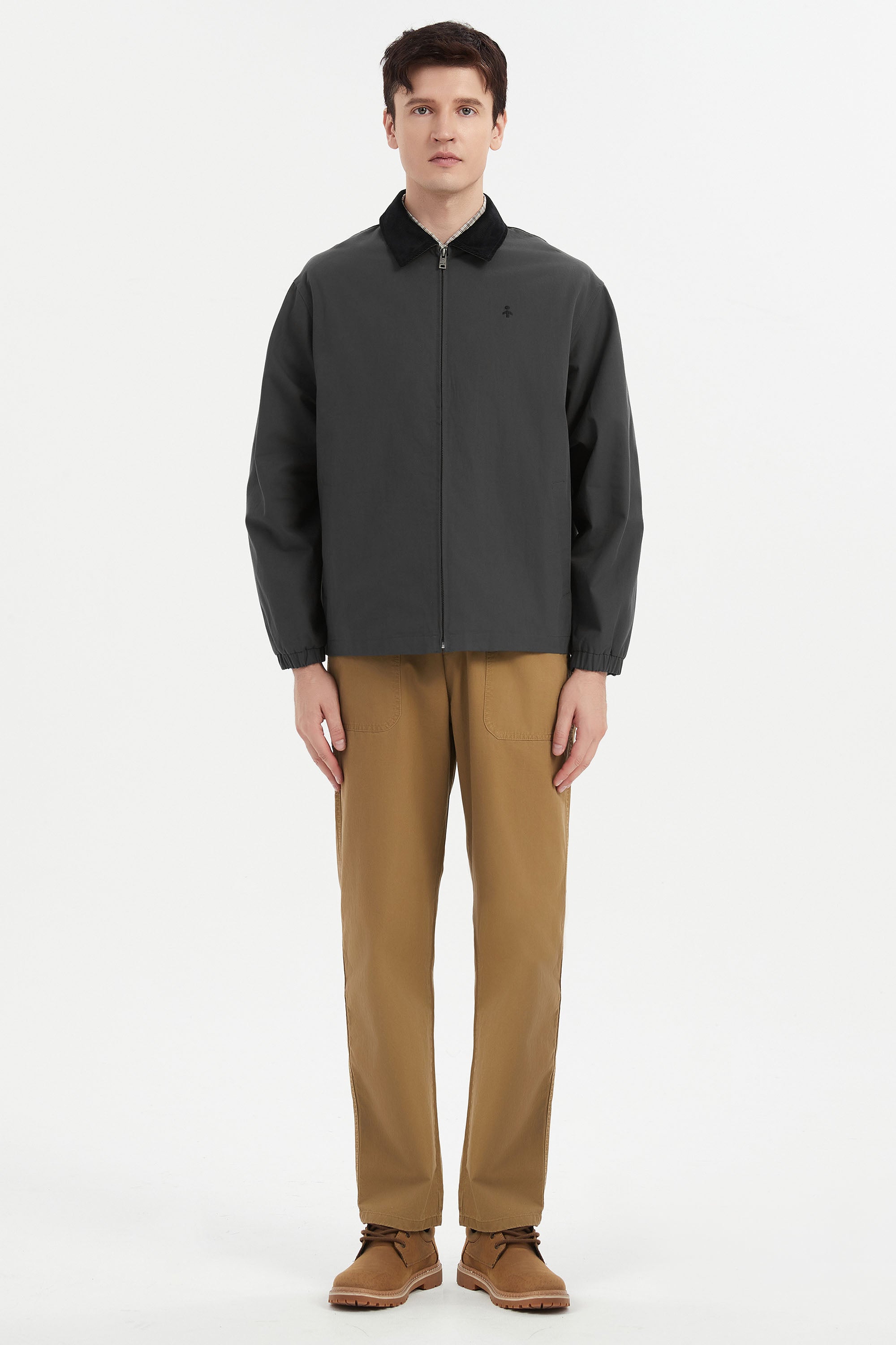 Orolay Lightweight Casual Windbreaker Jacket #color_darkgray