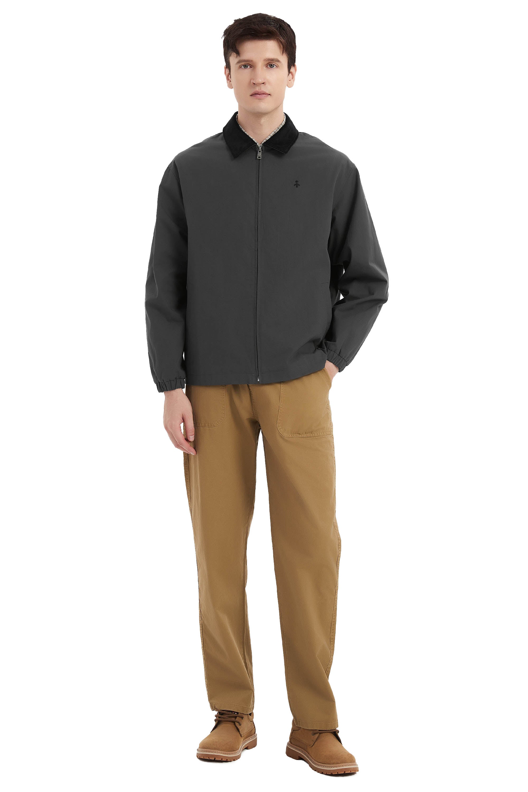 Orolay Lightweight Casual Windbreaker Jacket #color_darkgray