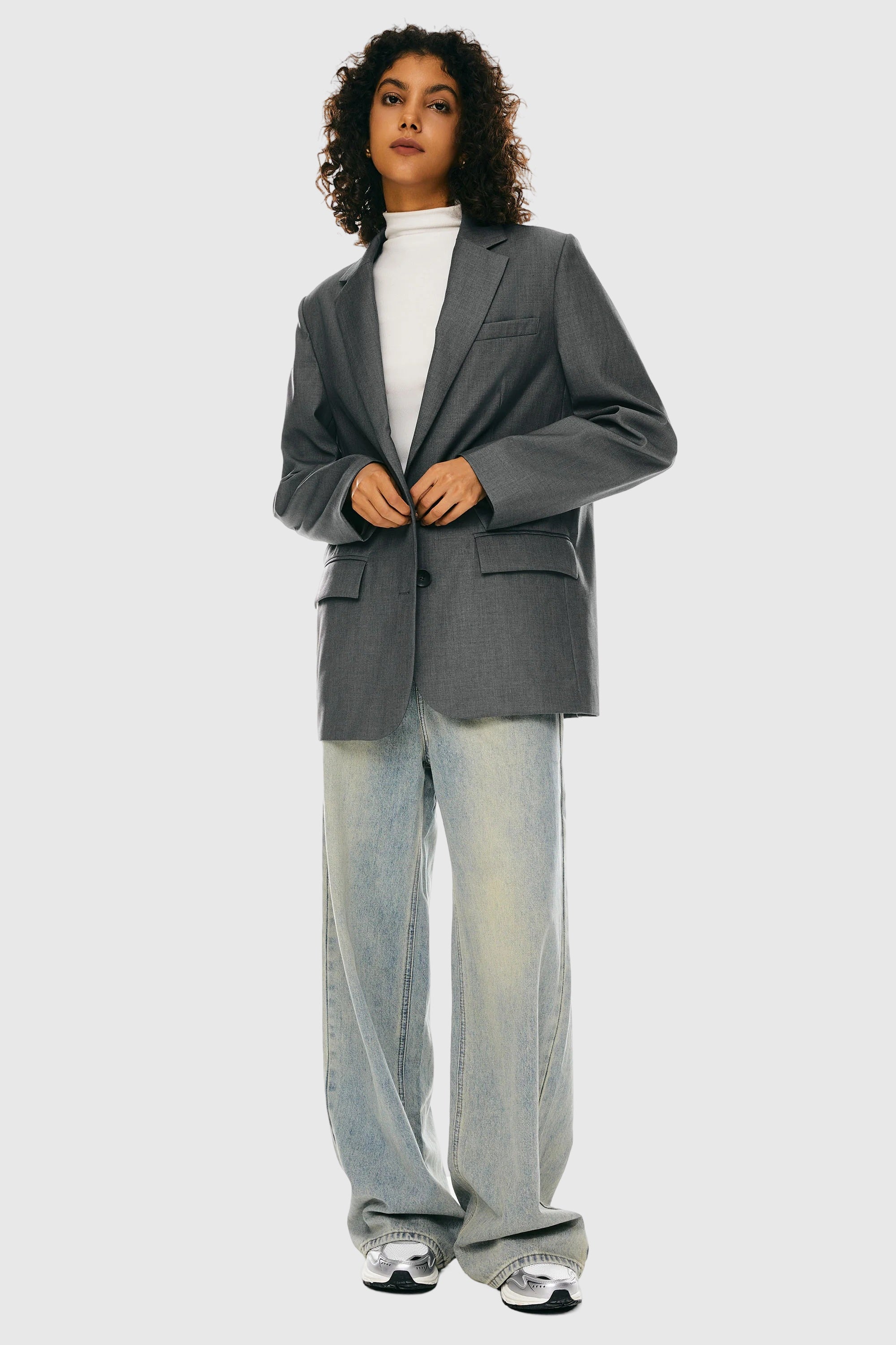 Orolay Long Sleeve Work Blazer Casual Business #color_darkgray