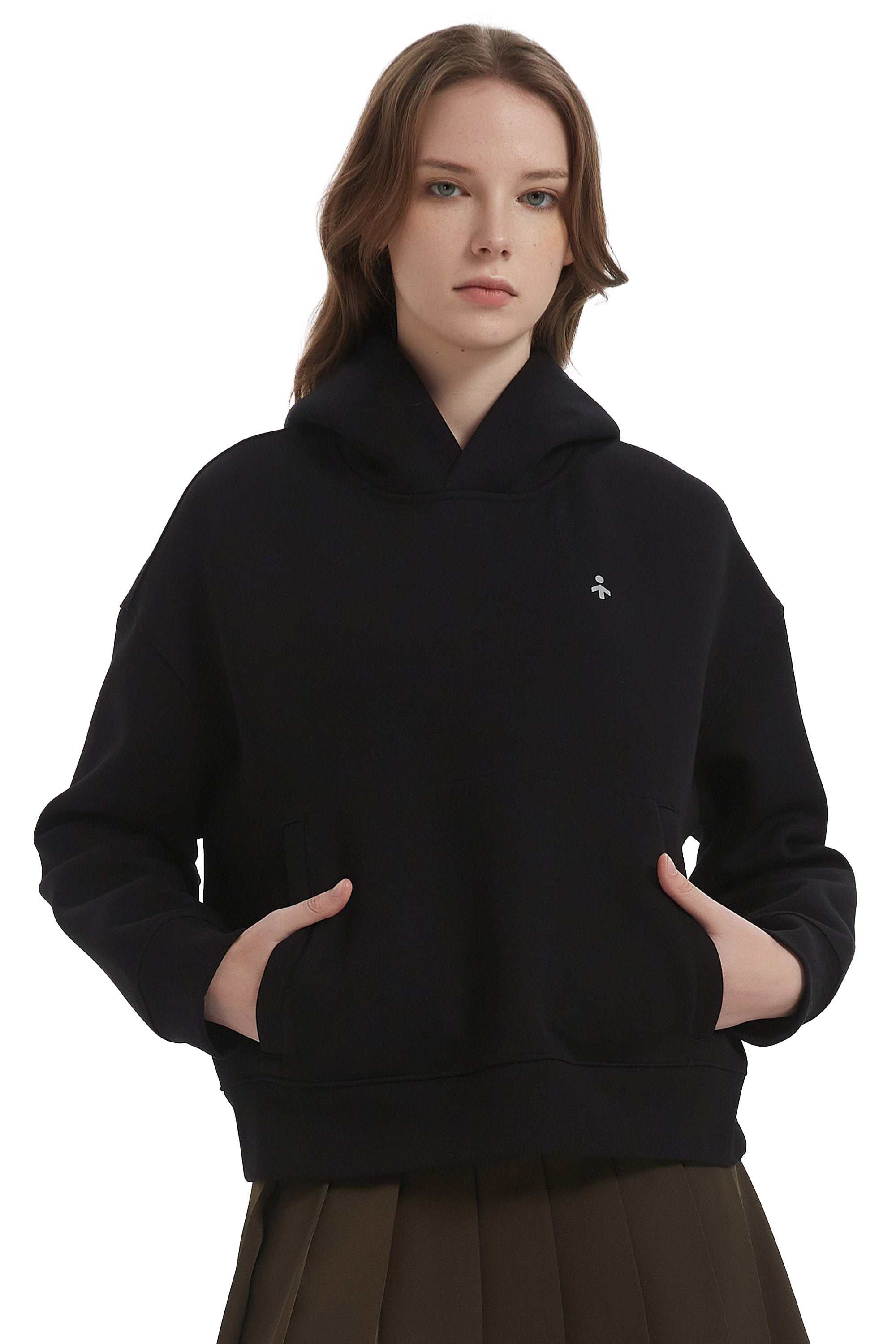 Orolay Causal Hoodies Pullover with Pocket #color_black