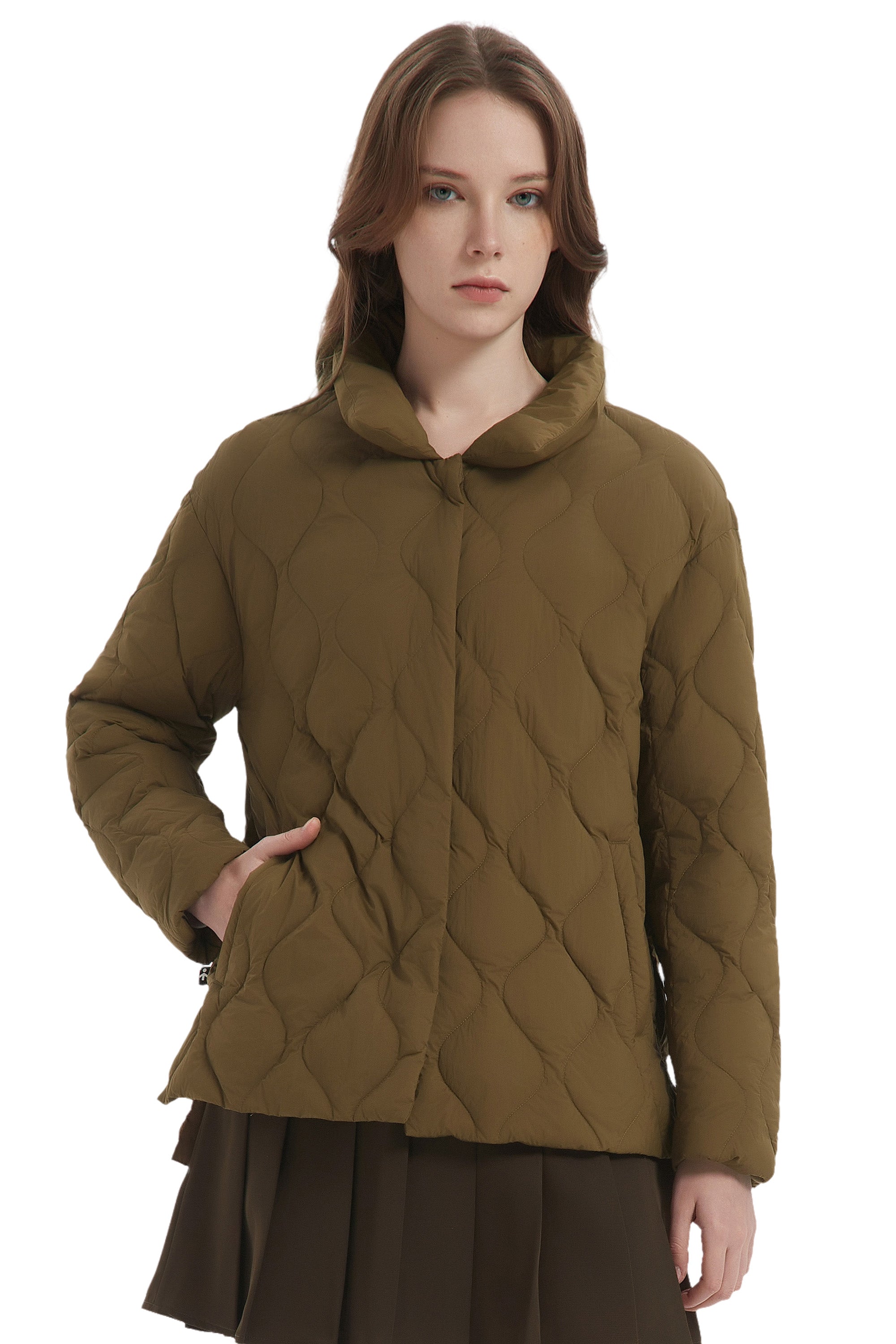 Orolay Oversized Puffer Jacket Lightweight Quilted #color_coffee