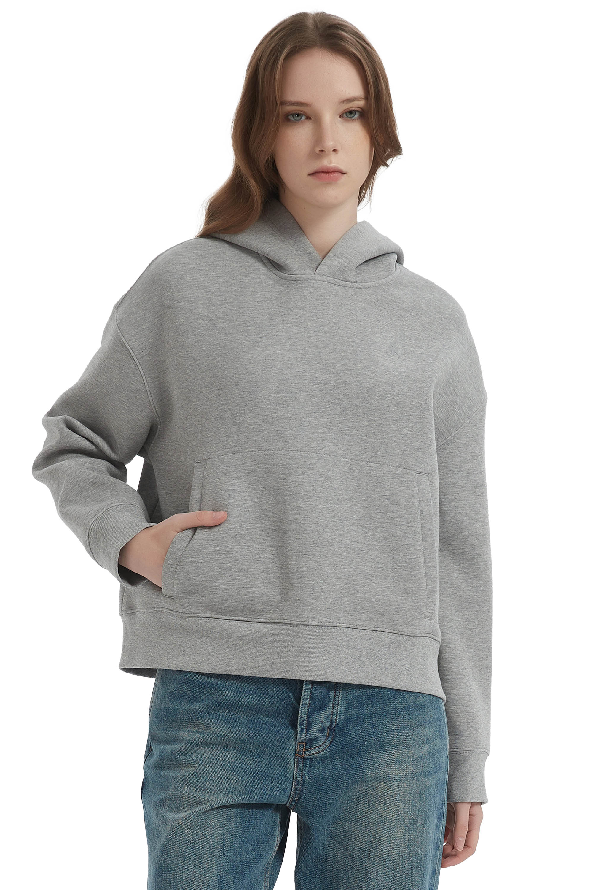 Orolay Causal Hoodies Pullover with Pocket #color_gray