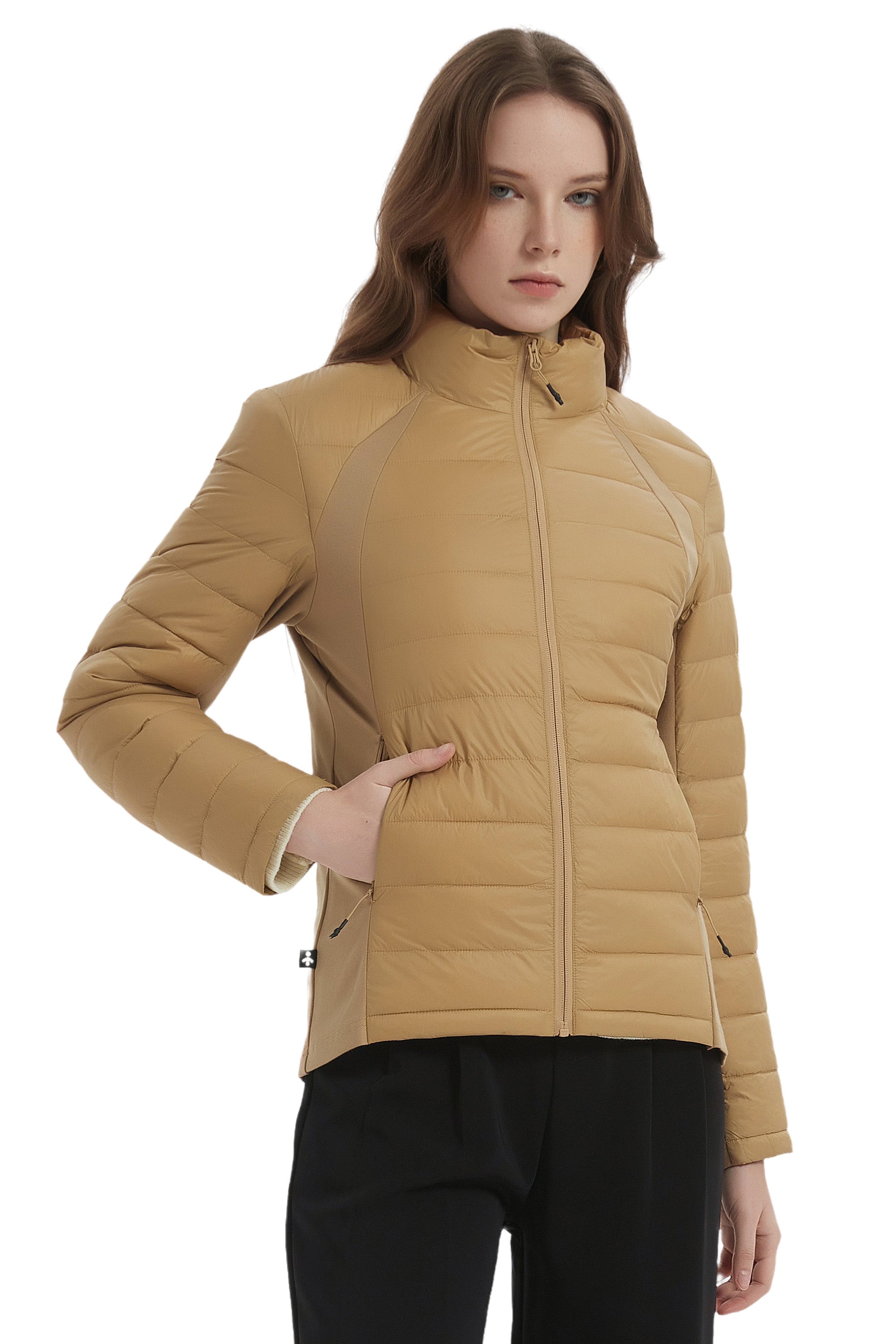 Orolay Lightweight Insulated Quilted Puffer Coats Breathable #color_Khaki