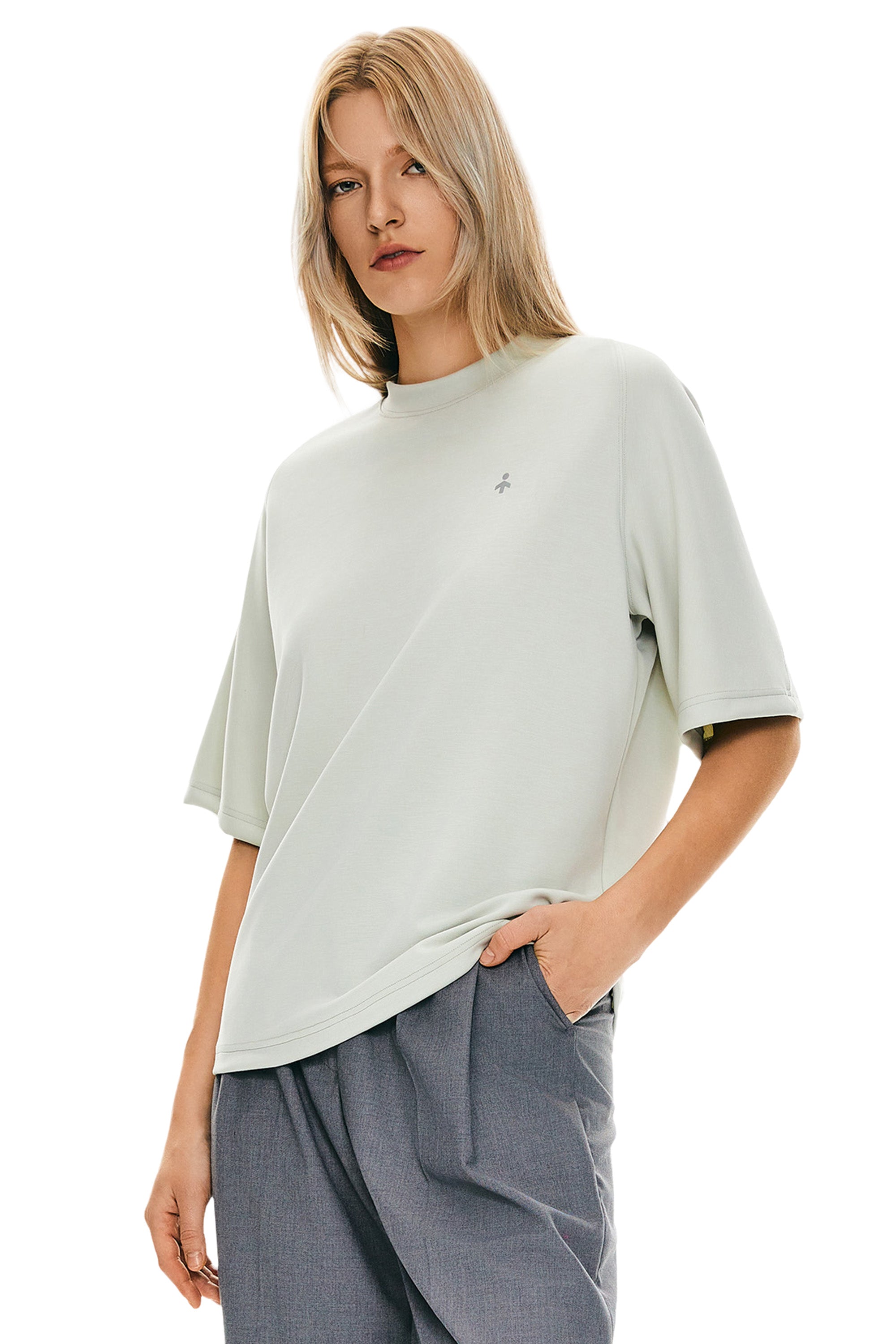 orolay Casual Crew Neck T-Shirt Tops Basic Workout #color_light green