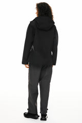 OROLAY Zip Up Rain Jacket Lightweight Hooded Windbreaker #color_black