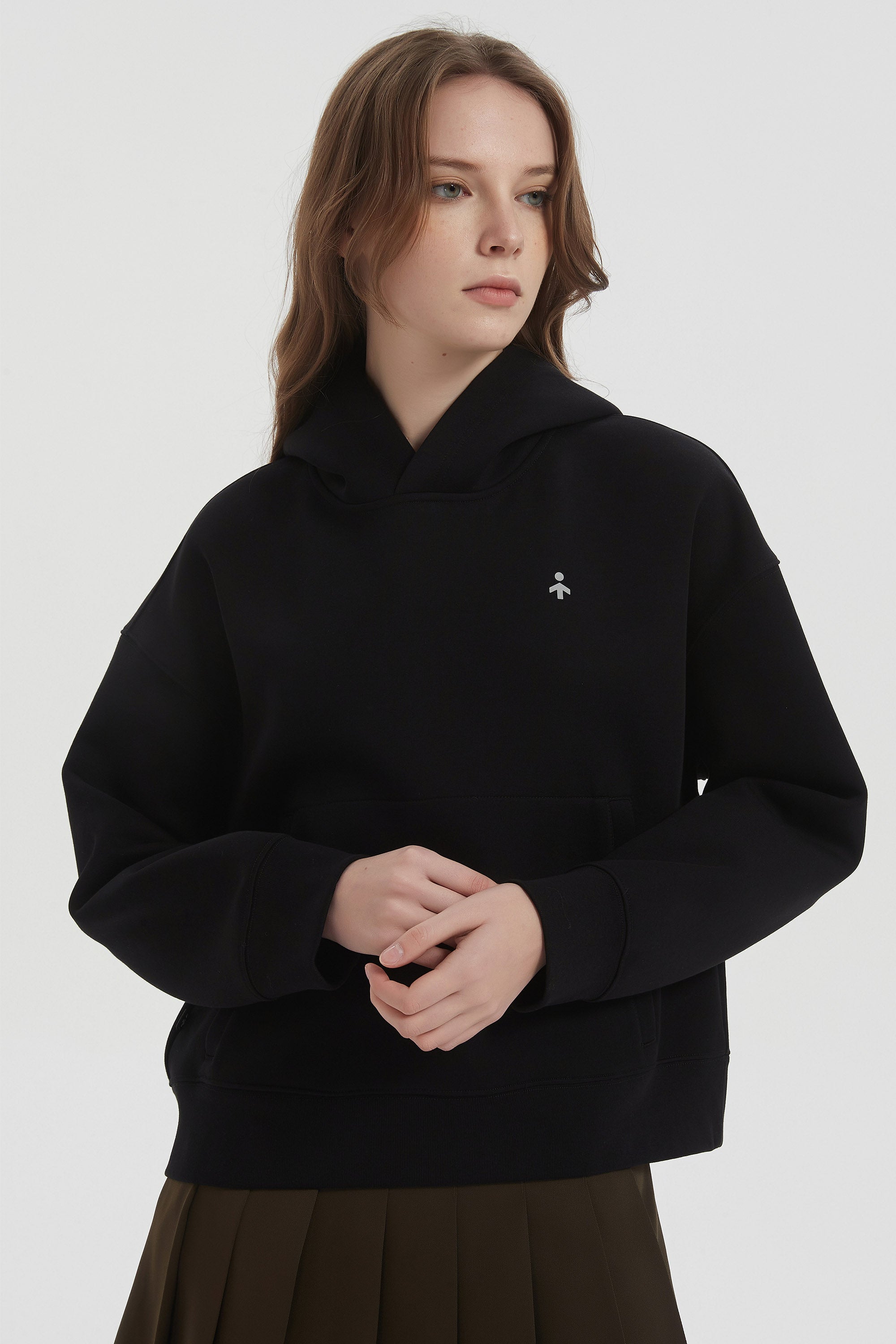 Orolay Causal Hoodies Pullover with Pocket #color_black