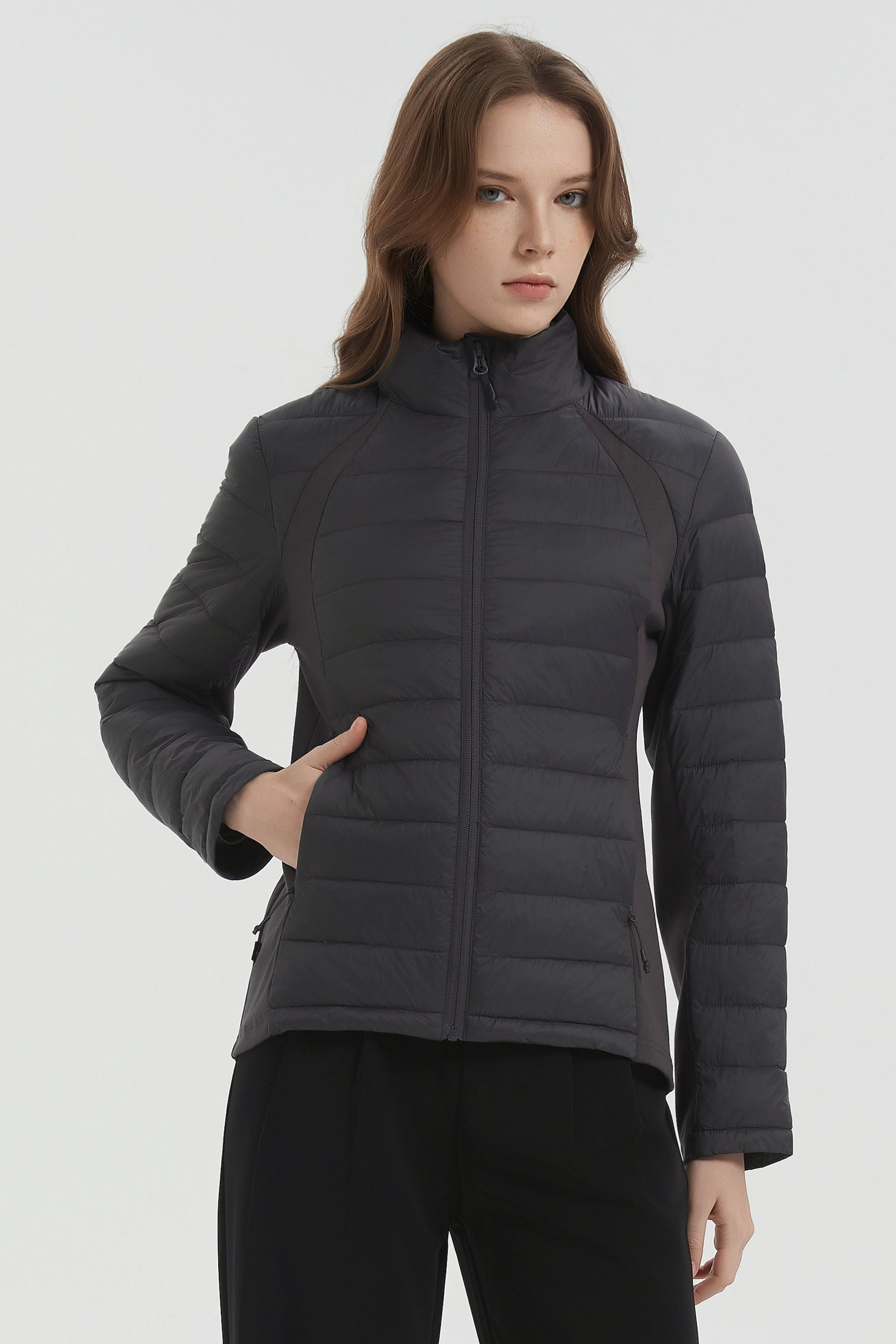 Orolay Lightweight Insulated Quilted Puffer Coats Breathable #color_darkgray