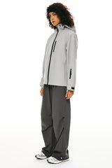 OROLAY Zip Up Rain Jacket Lightweight Hooded Windbreaker #color_gray