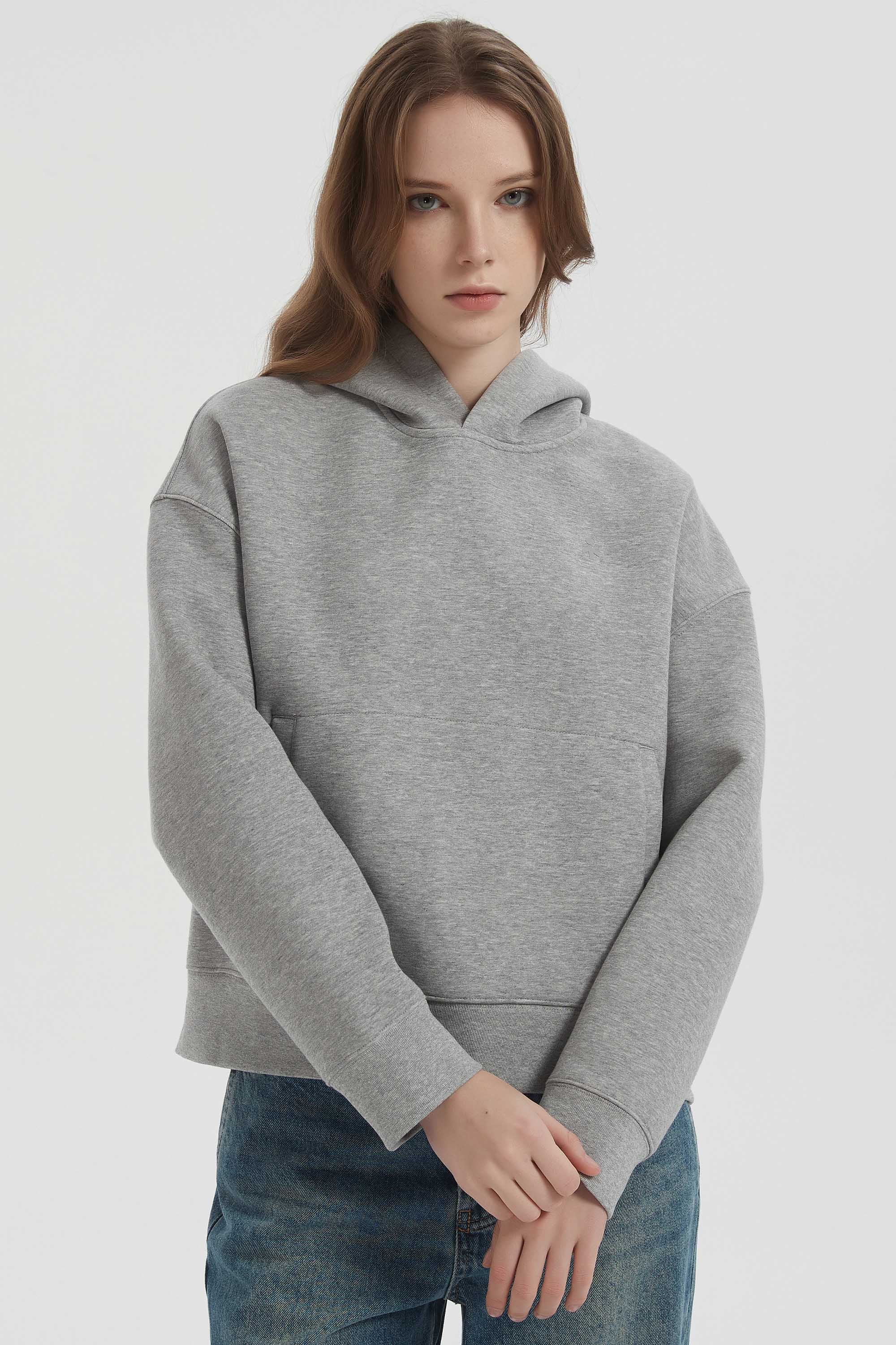 Orolay Causal Hoodies Pullover with Pocket #color_gray