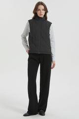 OROLAY Cropped Puffer Vest Zip Up Lightweight #color_black