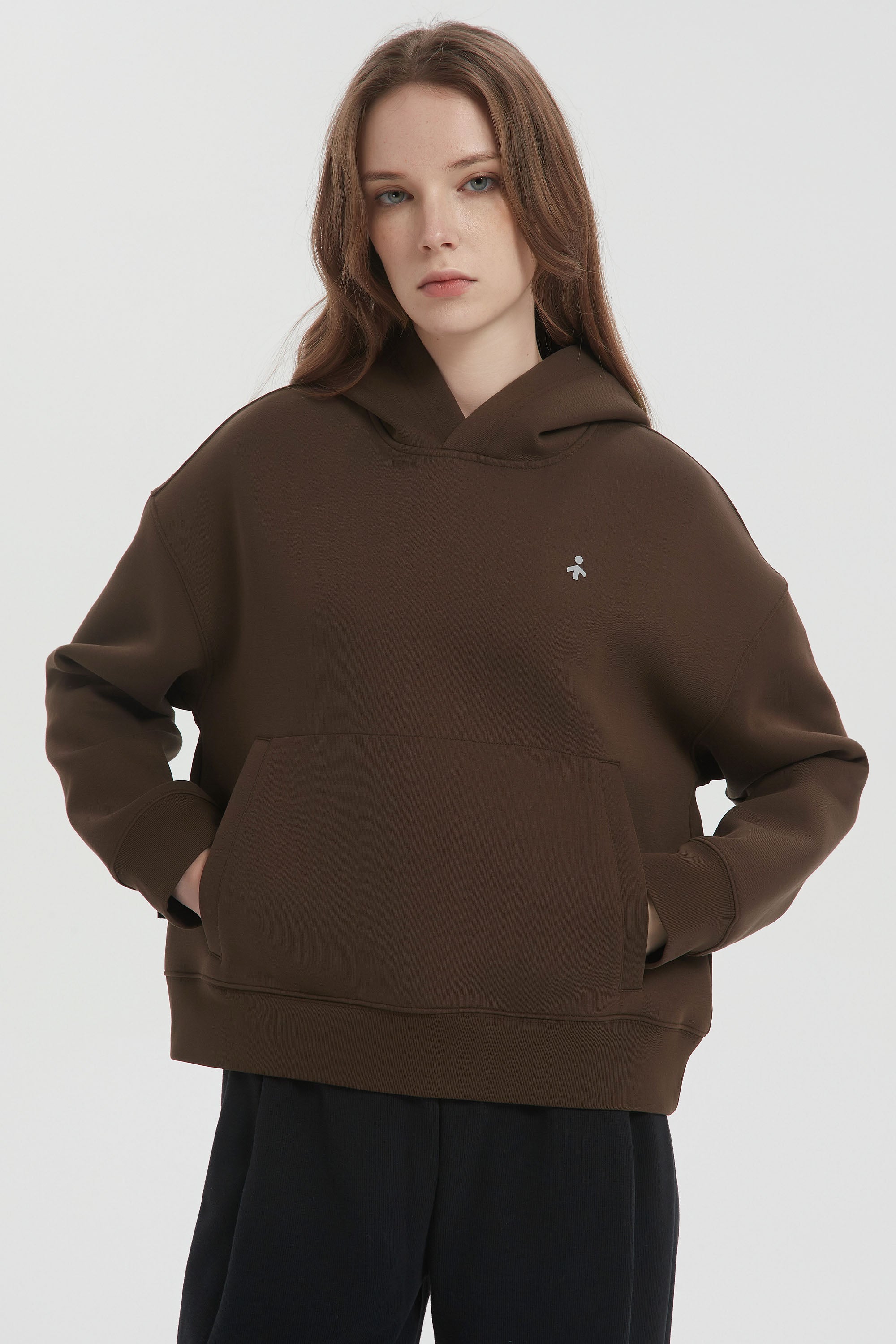 Orolay Causal Hoodies Pullover with Pocket #color_dark brown