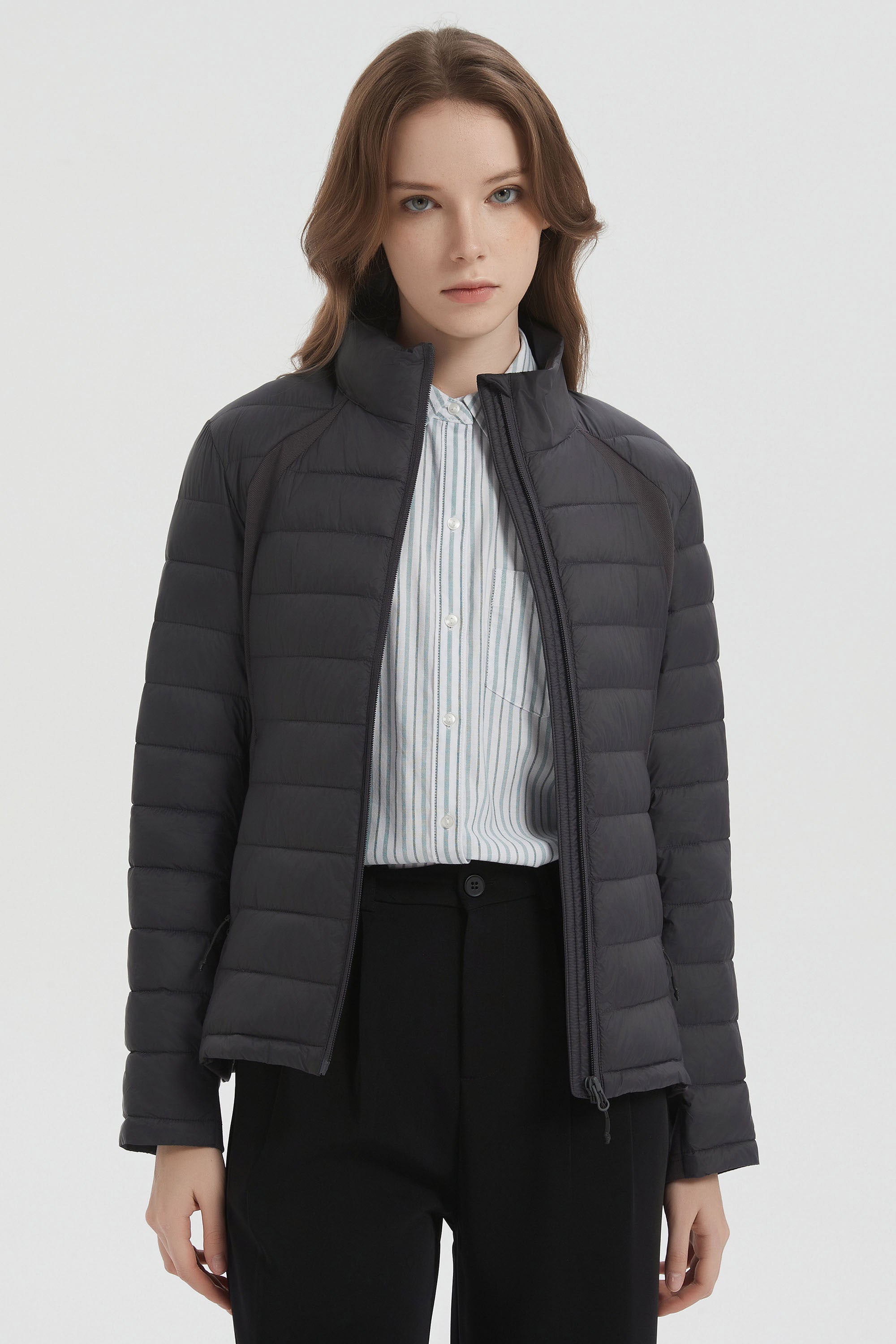 Orolay Lightweight Insulated Quilted Puffer Coats Breathable #color_darkgray