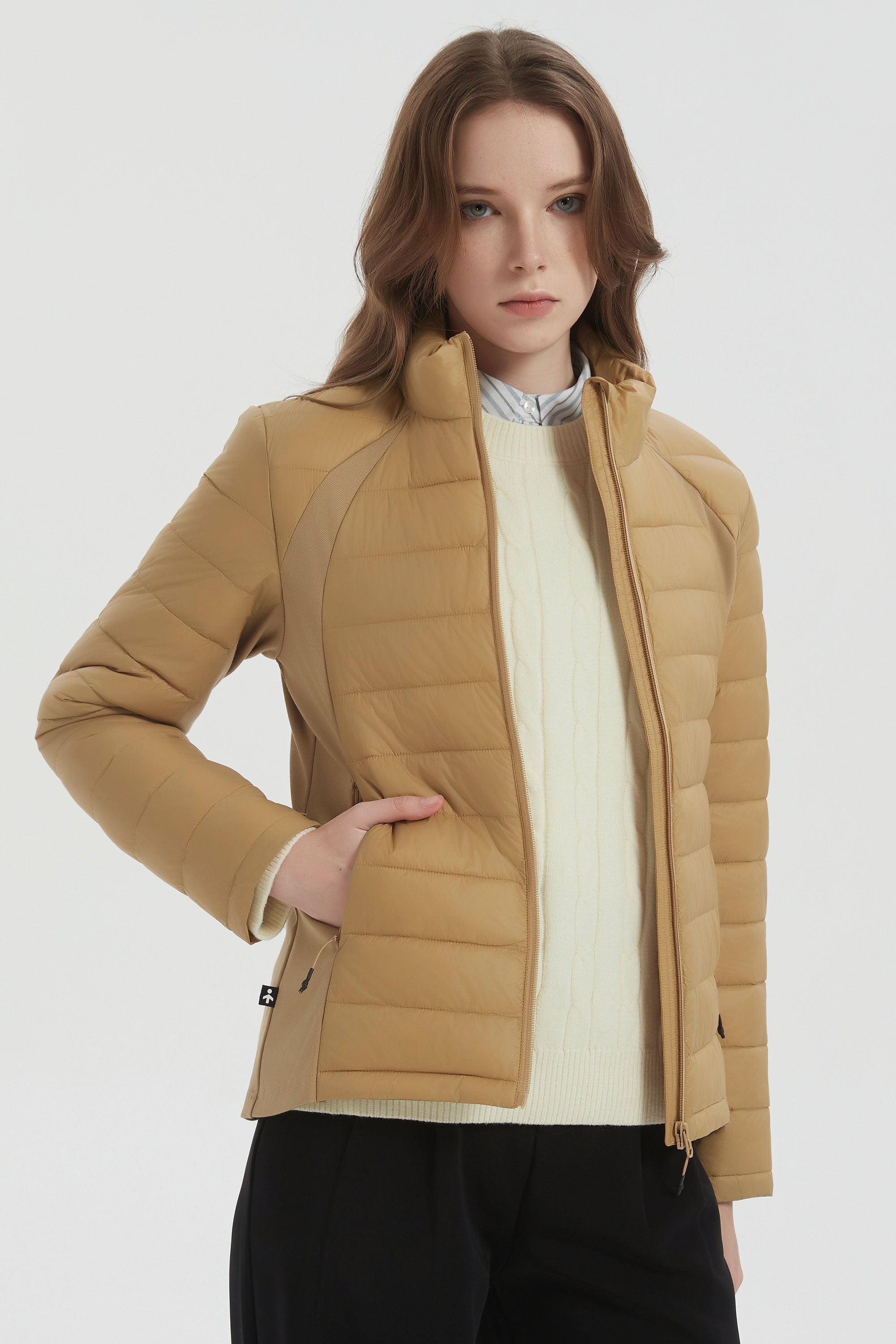 Orolay Lightweight Insulated Quilted Puffer Coats Breathable #color_Khaki