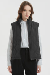 OROLAY Cropped Puffer Vest Zip Up Lightweight #color_black