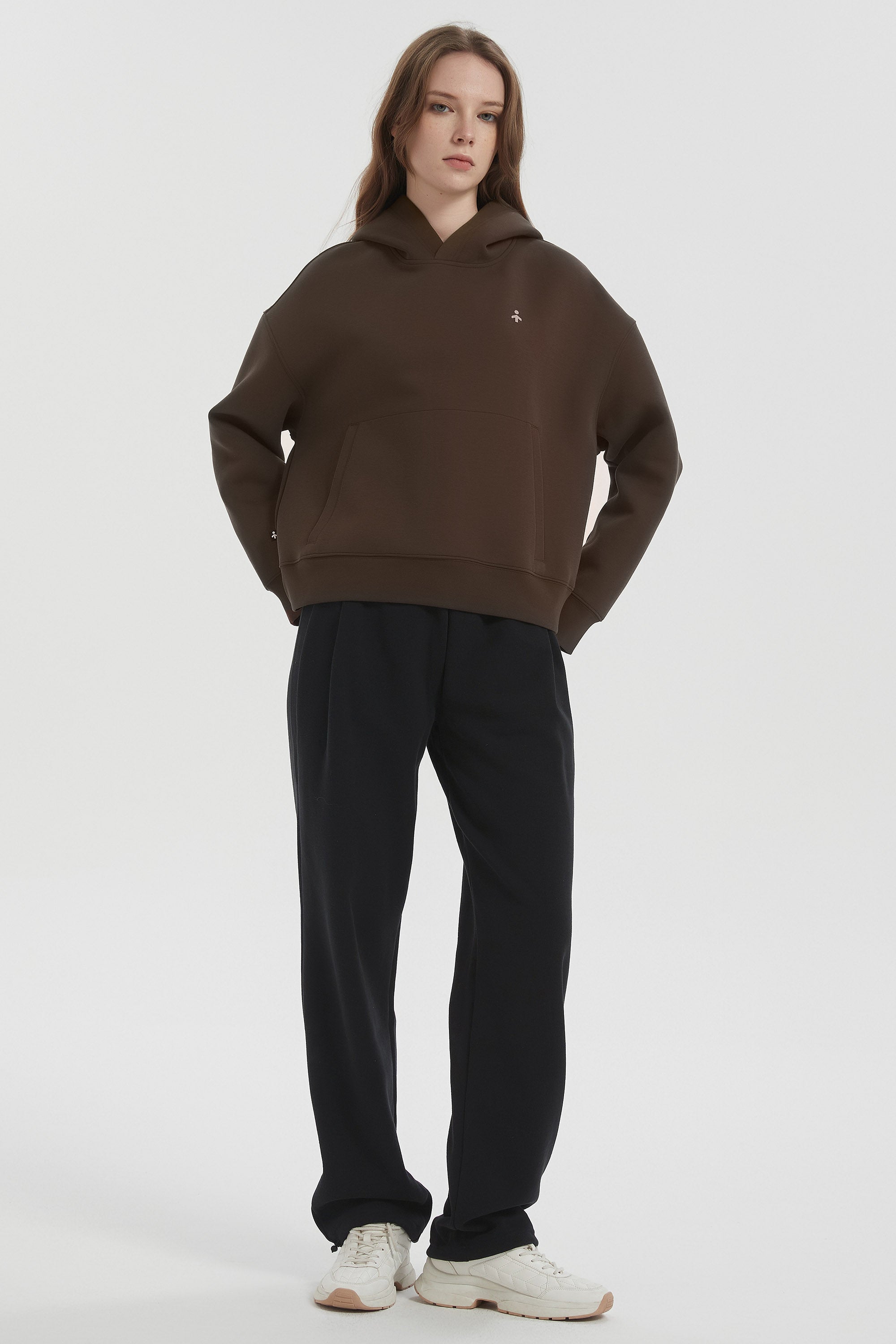 Orolay Causal Hoodies Pullover with Pocket #color_dark brown