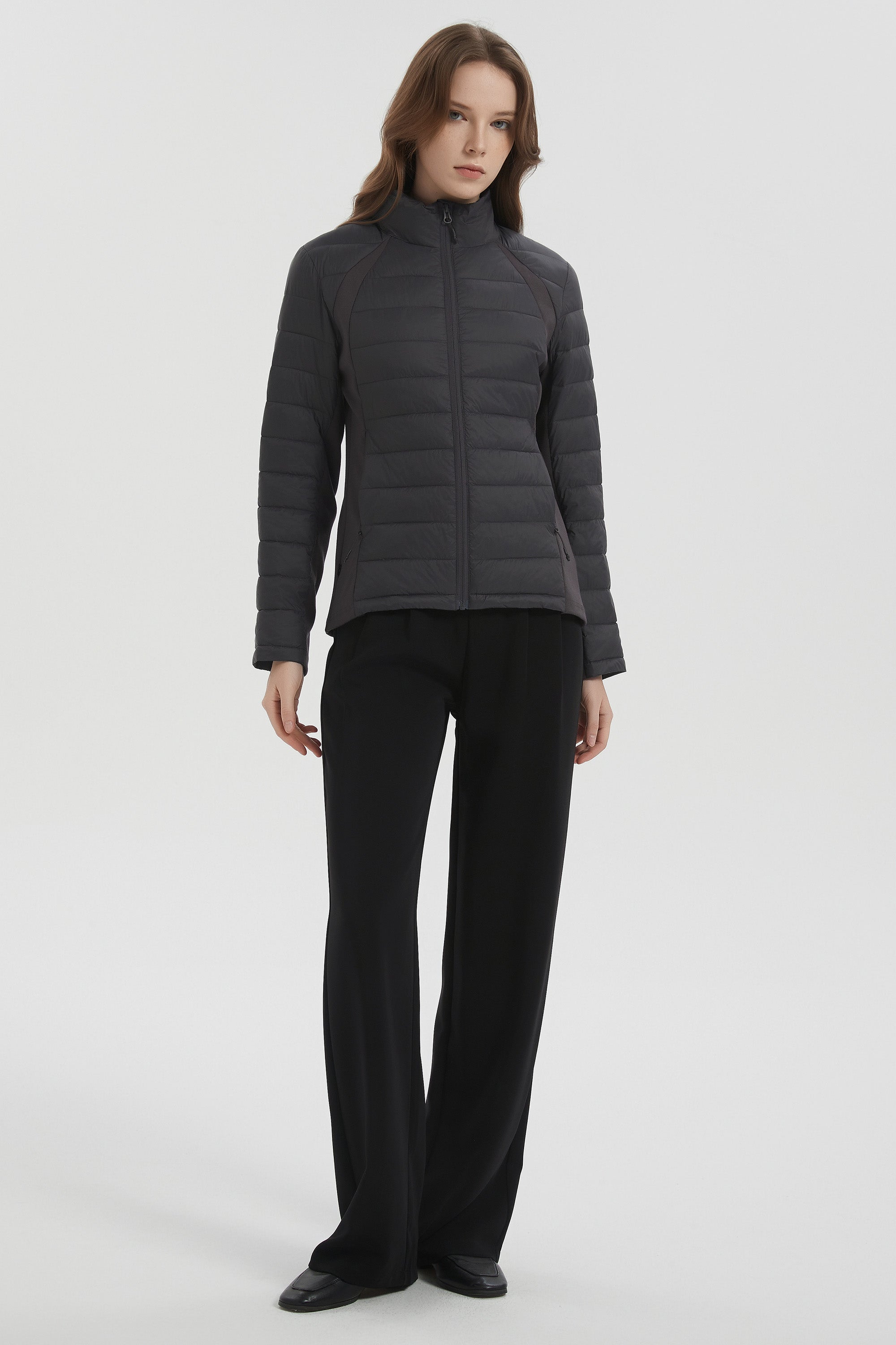 Orolay Lightweight Insulated Quilted Puffer Coats Breathable #color_darkgray