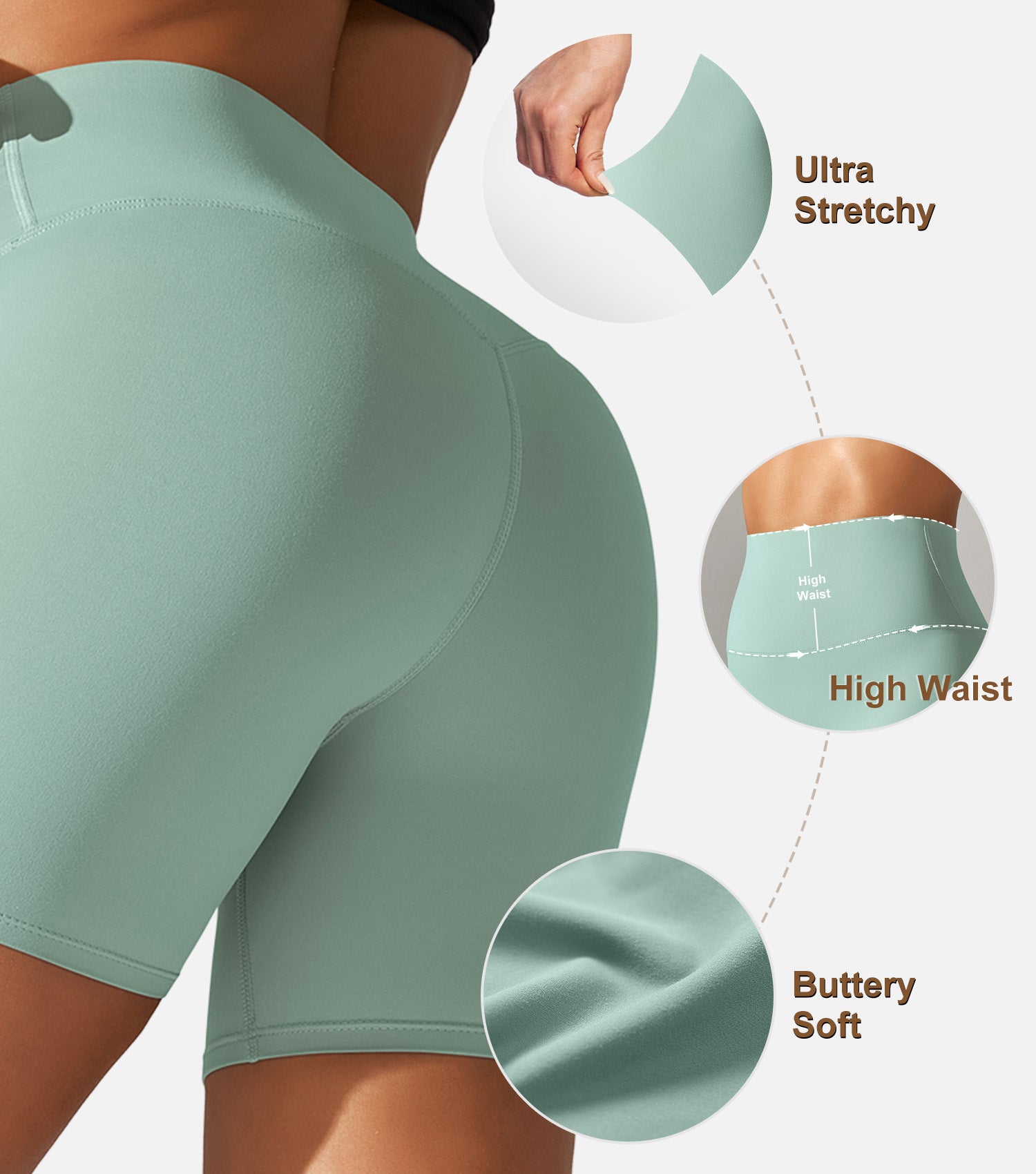 Orolay Feeling Biker Shorts-Naked Feeling Biker Shorts - Orolay, #color_green