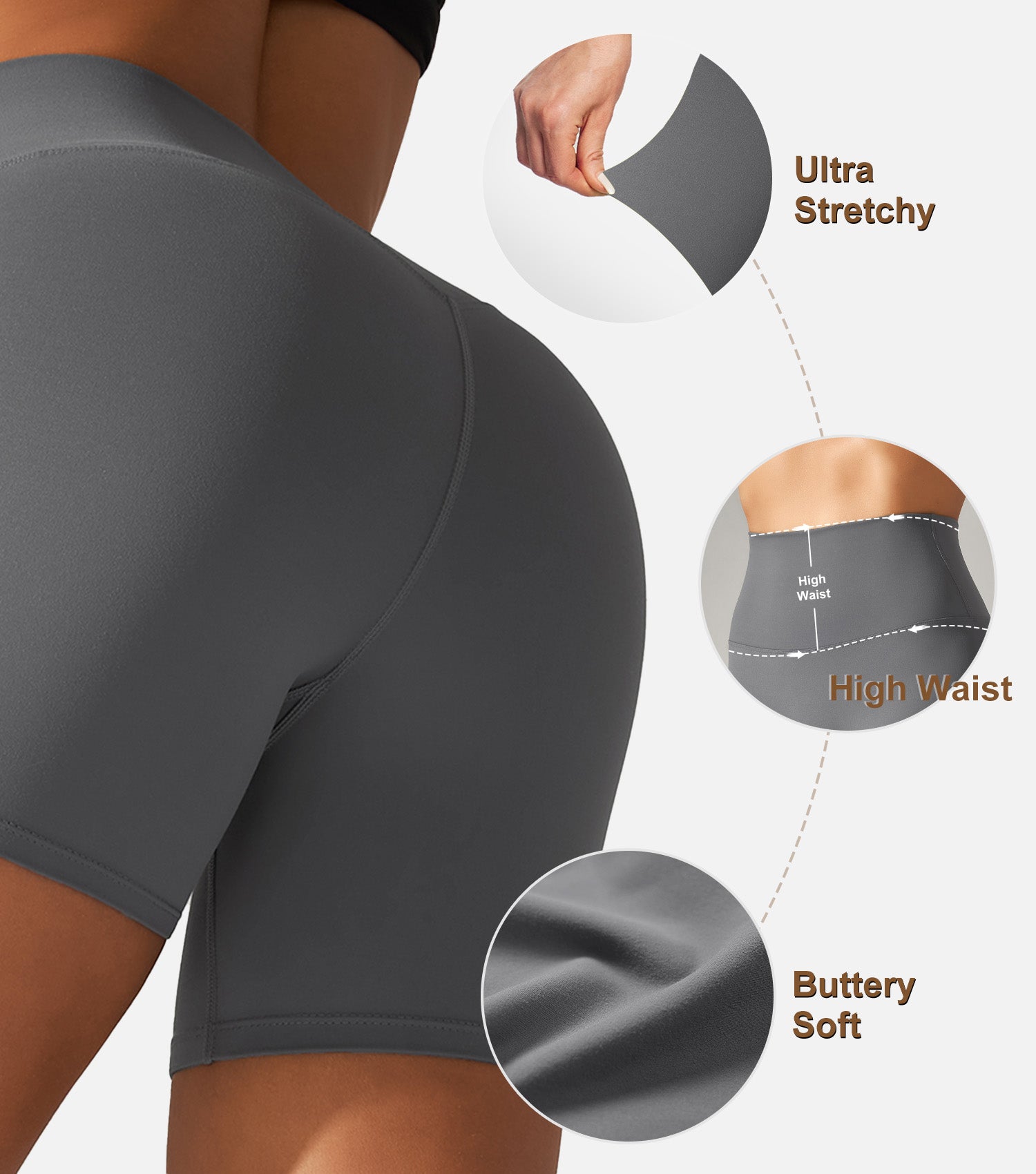 Orolay Feeling Biker Shorts-Naked Feeling Biker Shorts - Orolay, #color_gray