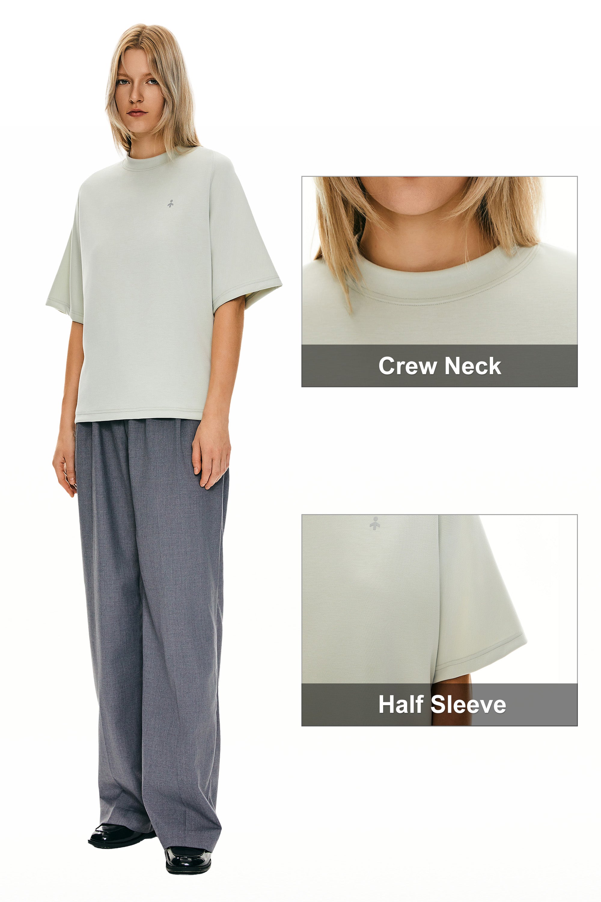 orolay Casual Crew Neck T-Shirt Tops Basic Workout #color_light green