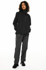 OROLAY Zip Up Rain Jacket Lightweight Hooded Windbreaker #color_black