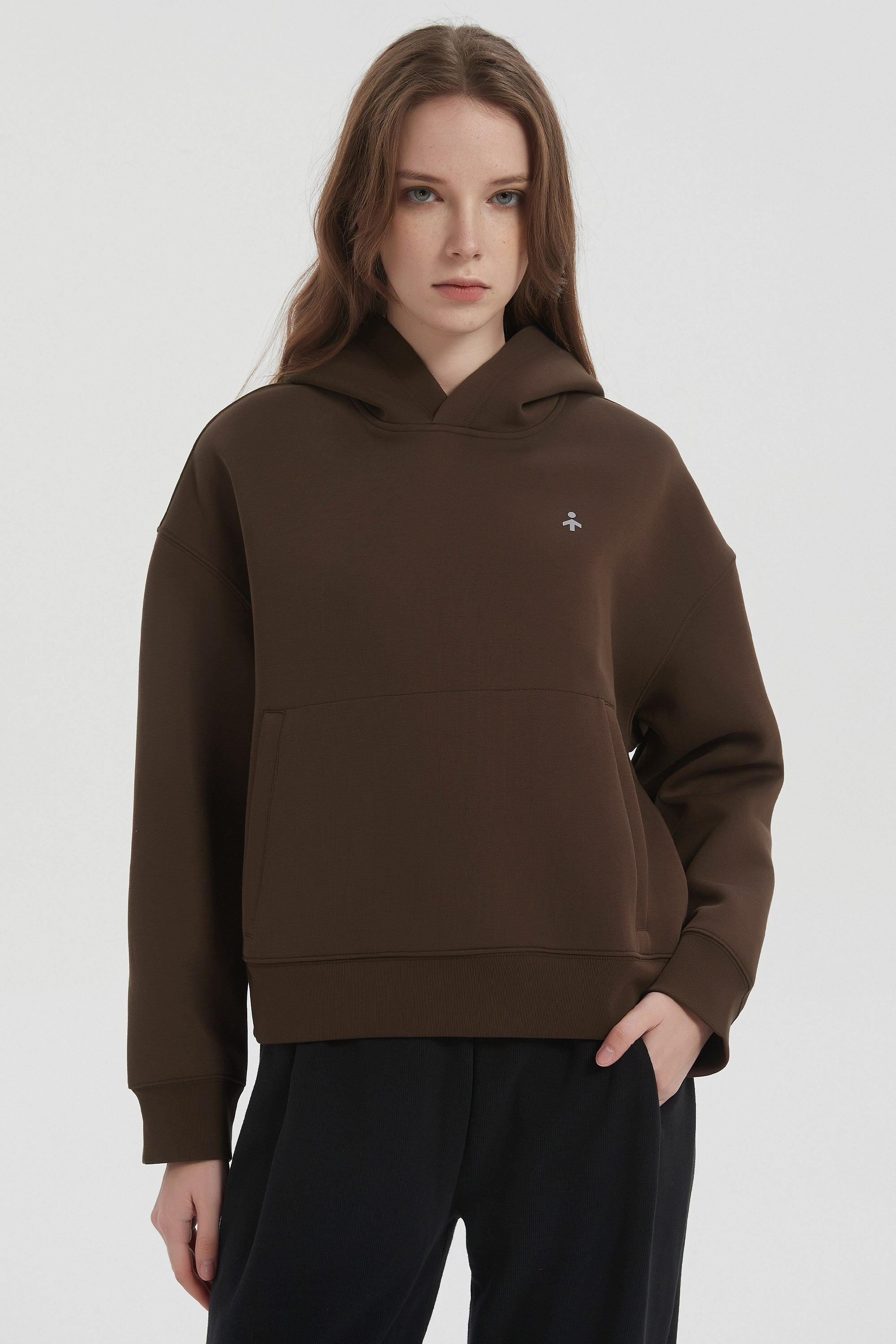 Orolay Causal Hoodies Pullover with Pocket #color_dark brown